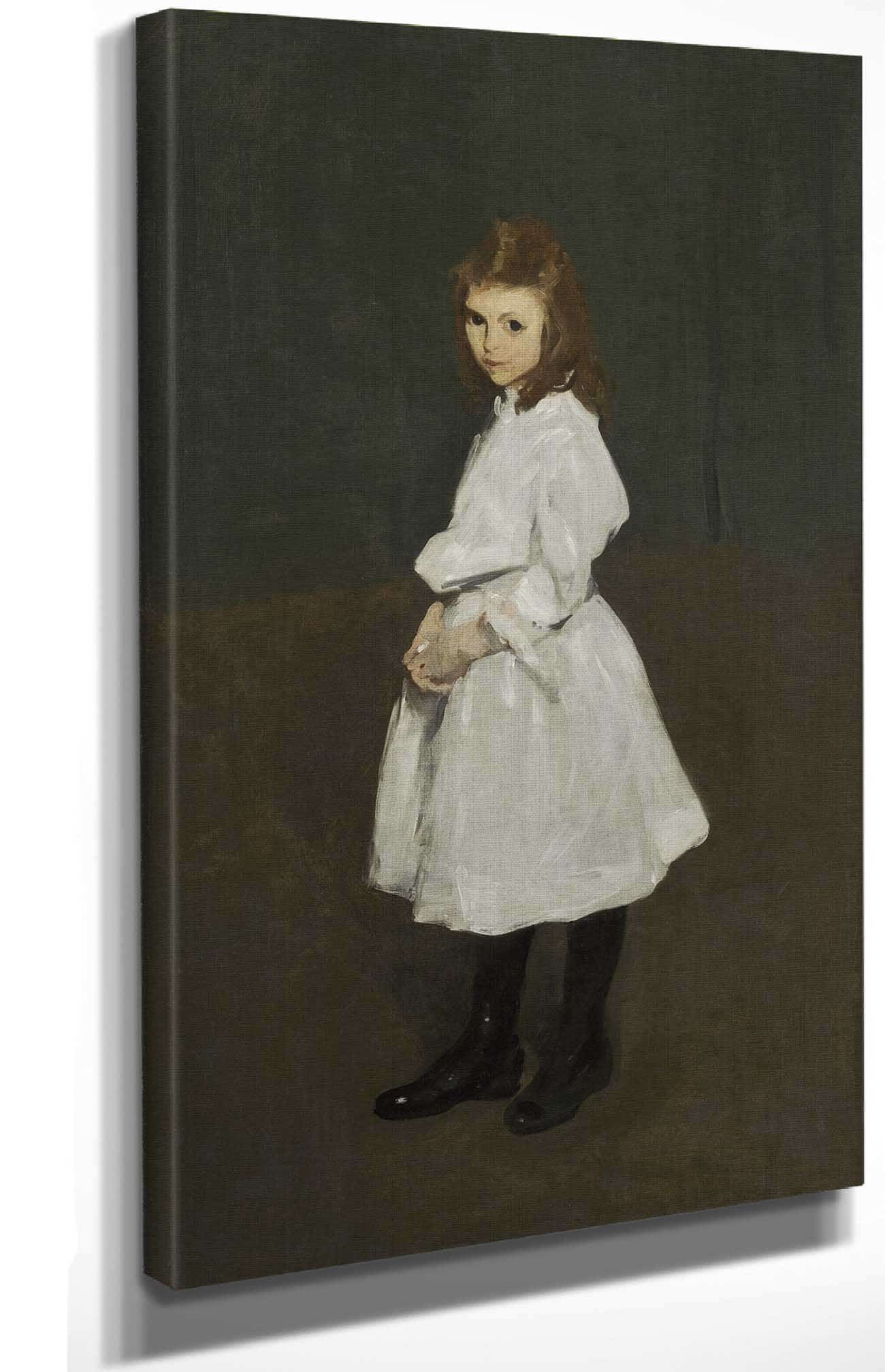Little Girl In White Queenie Burnett by George Wesley Bellows - Image 4