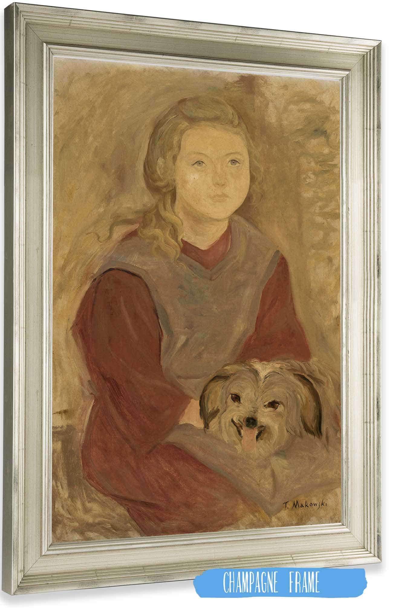 Little Girl With A Dog by Tadeusz Makowski