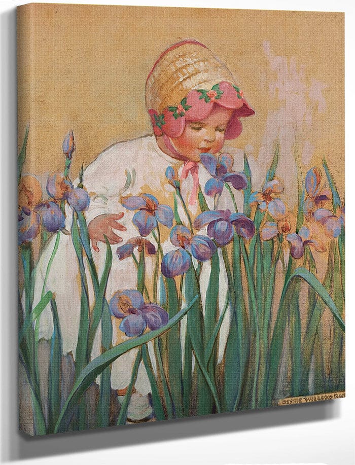 Little Girl With Irises Good Housekeeping Cover June 1930 By Jessie Willcox Smith