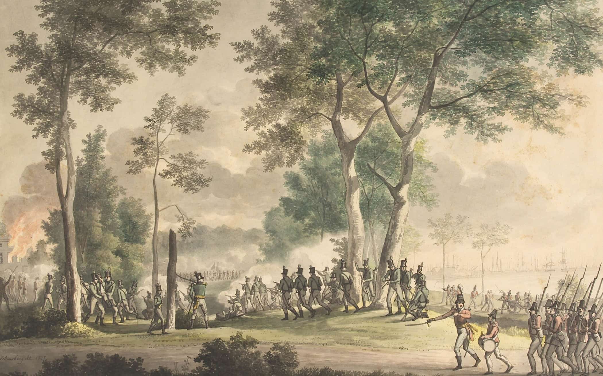 Livjaegernes Udfald I Classens Have August  by Christoffer Wilhelm Eckersberg - Image 2