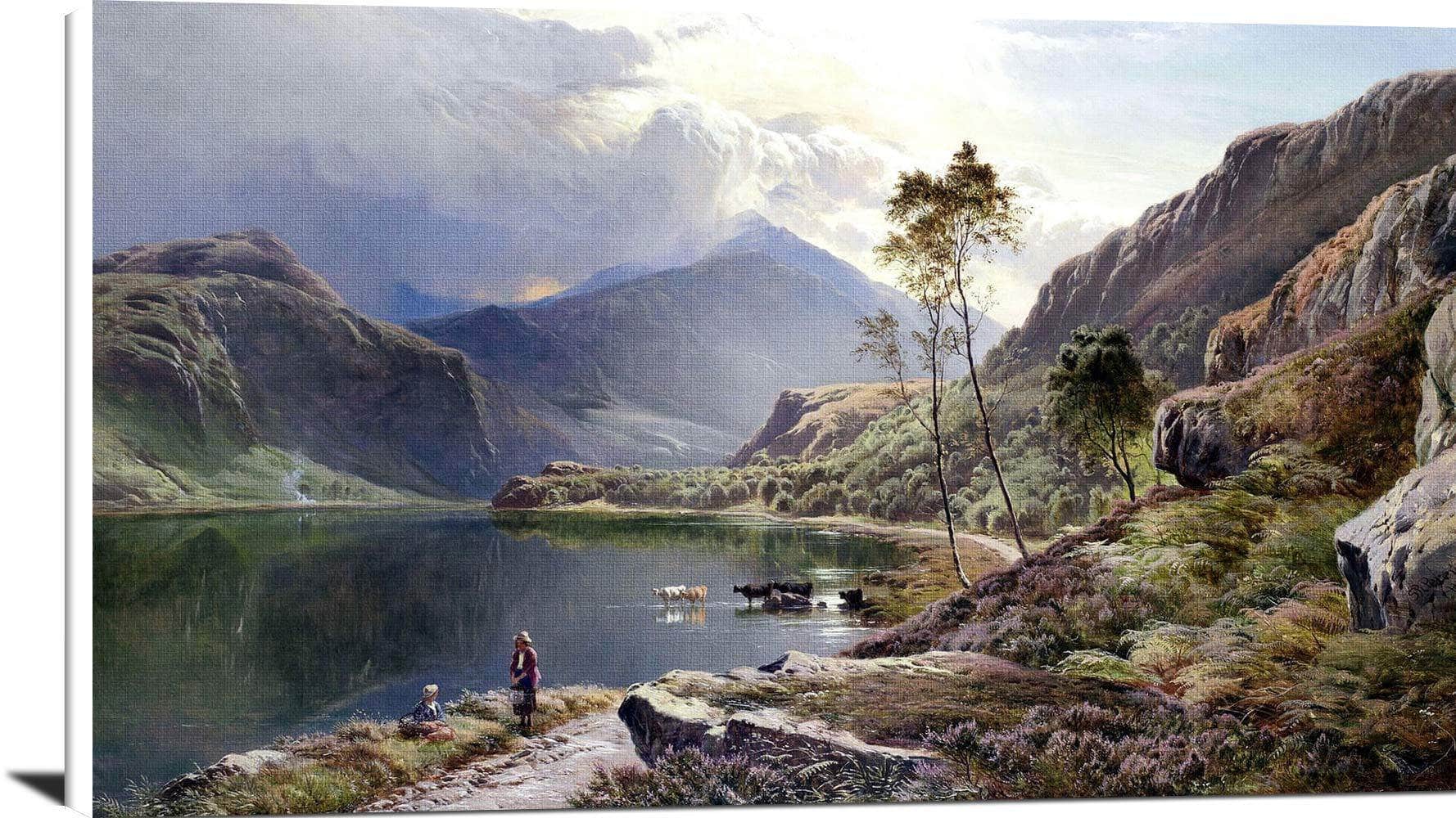 Llyn Y Ddinas, North Wales Painting Sidney Richard Percy Canvas Art