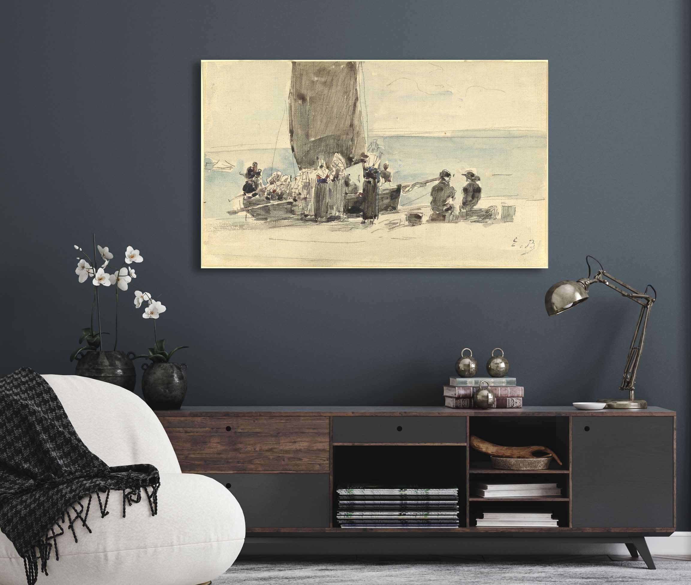 Loading The Boats by Eugene Boudin - Image 5