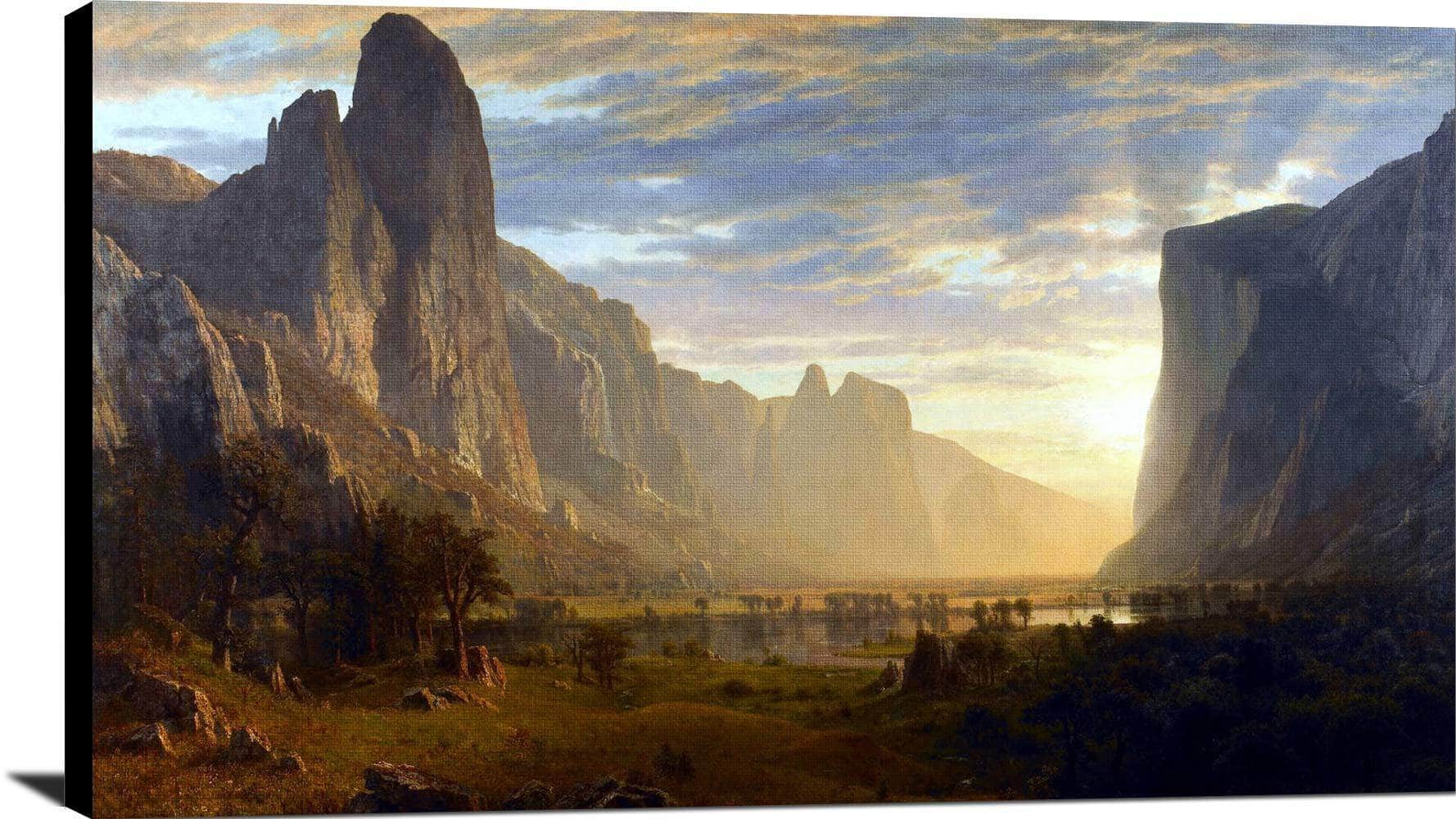 Looking Down Yosemite Valley Painting Albert Bierstadt Canvas Art - Image 2