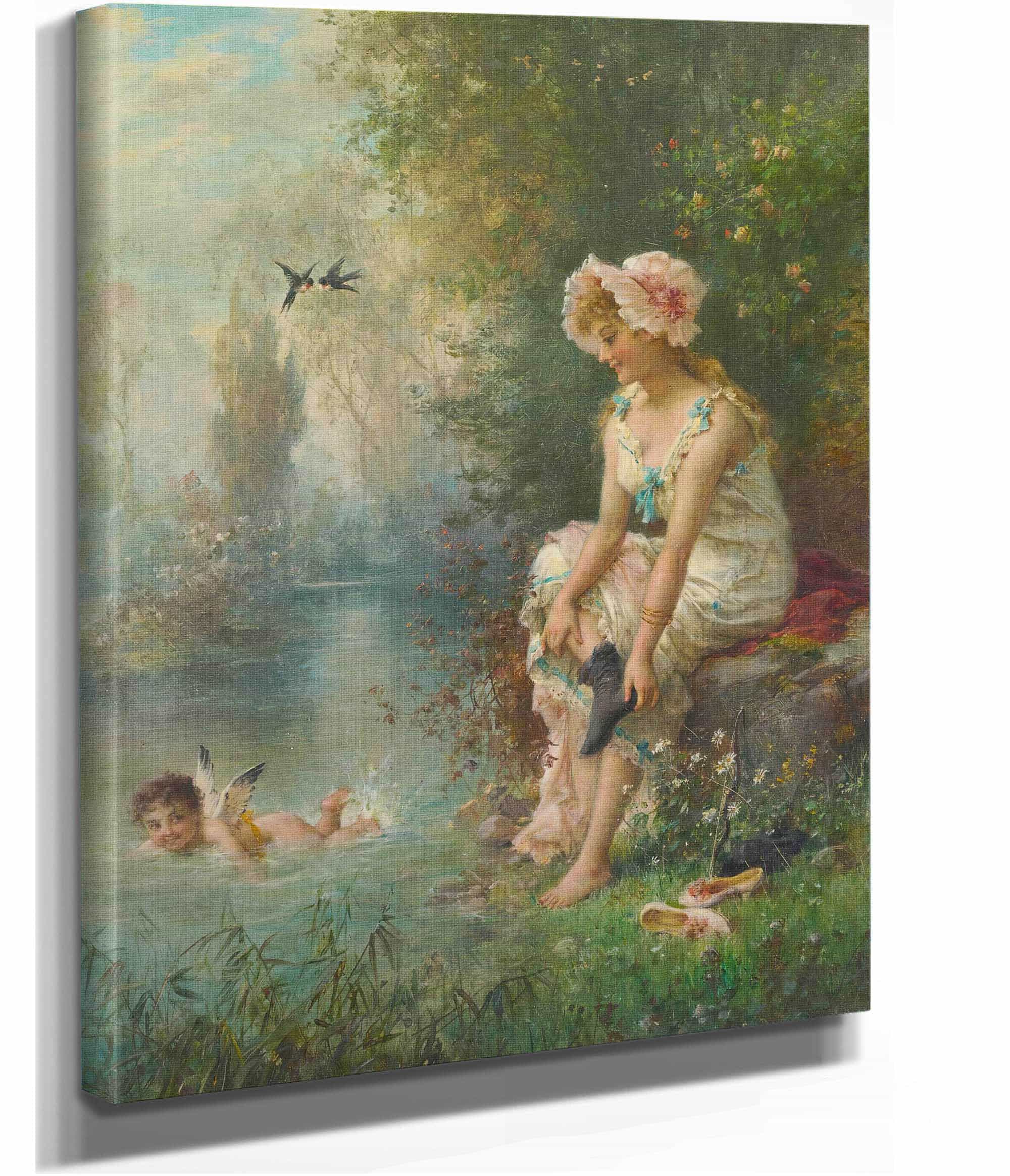 Love By The Rivers Edge by Hans Zatzka - Image 2