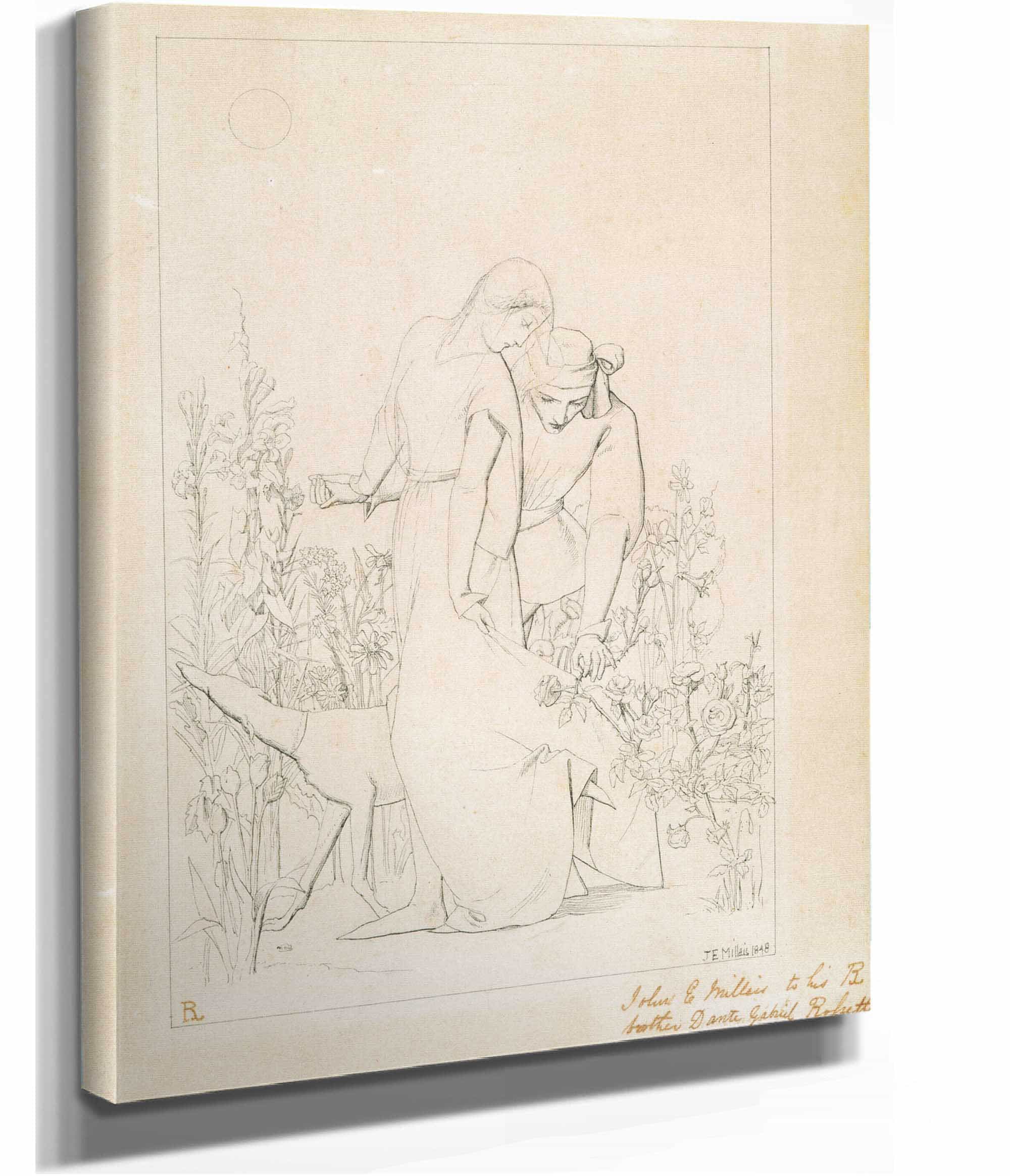 Lovers By A Rosebush by Sir John Everett Millais - Image 2