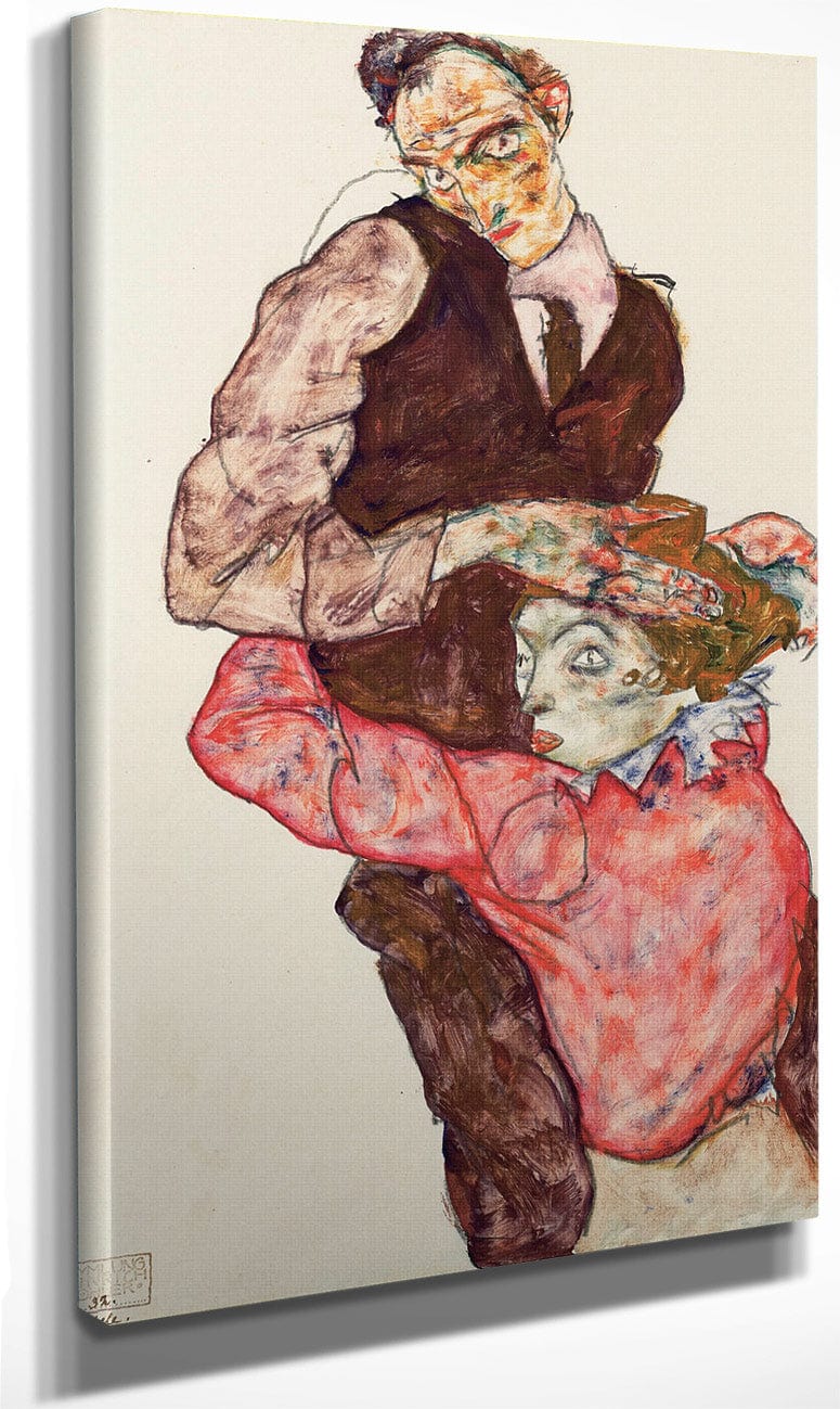 Lovers Self Portrait With Wally 1914 By Egon Schiele