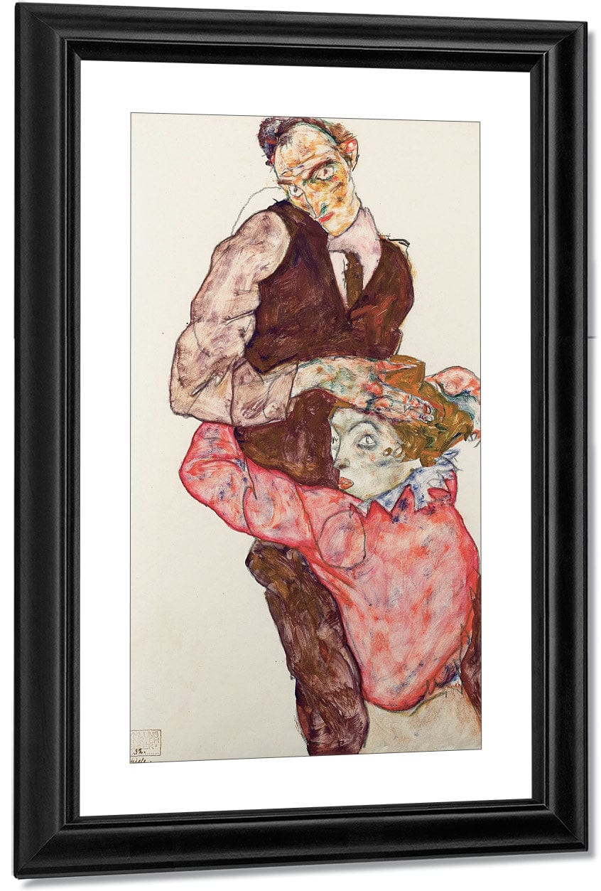 Lovers Self Portrait With Wally 1914 By Egon Schiele - Image 3