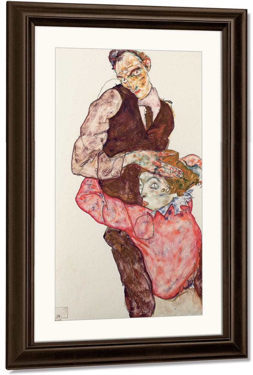 Lovers Self Portrait With Wally 1914 By Egon Schiele - Image 4