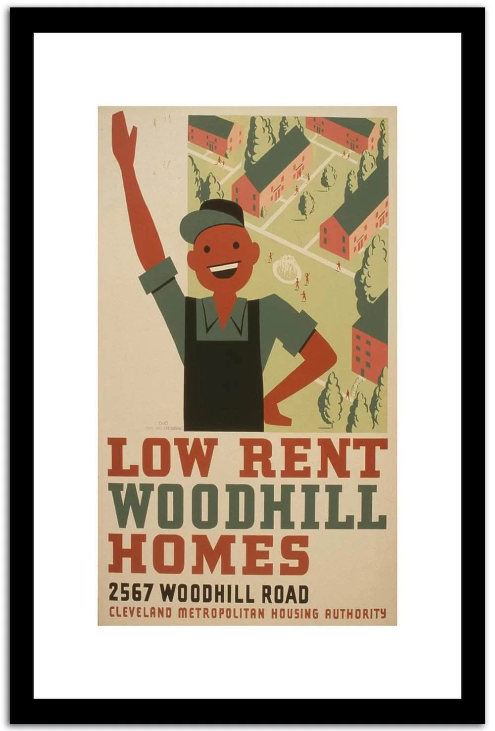 Low Rent Woodhill Homes Vintage Poster