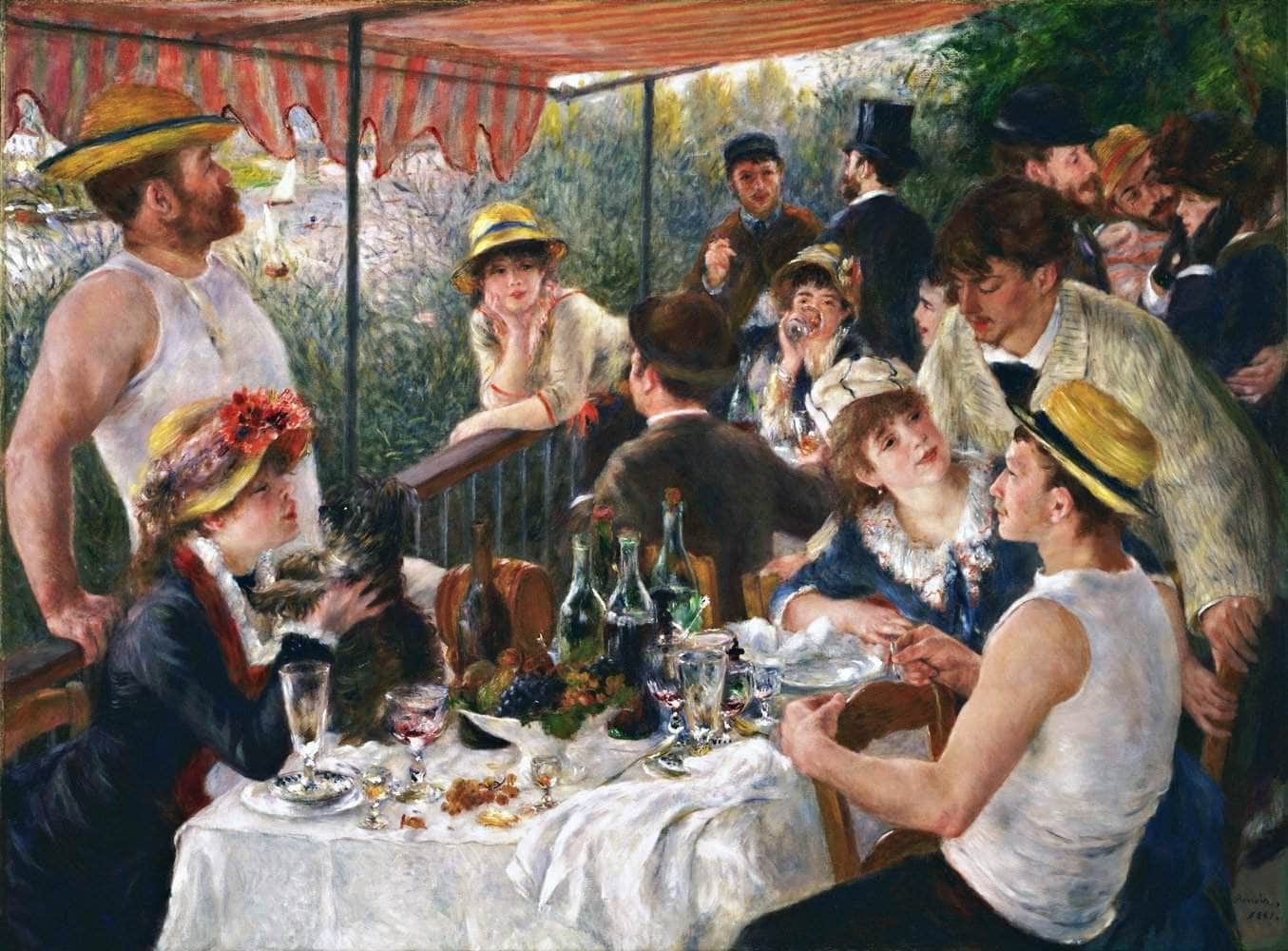 Luncheon Of The Boating Party Painting Auguste Renoir Canvas Art - Image 5