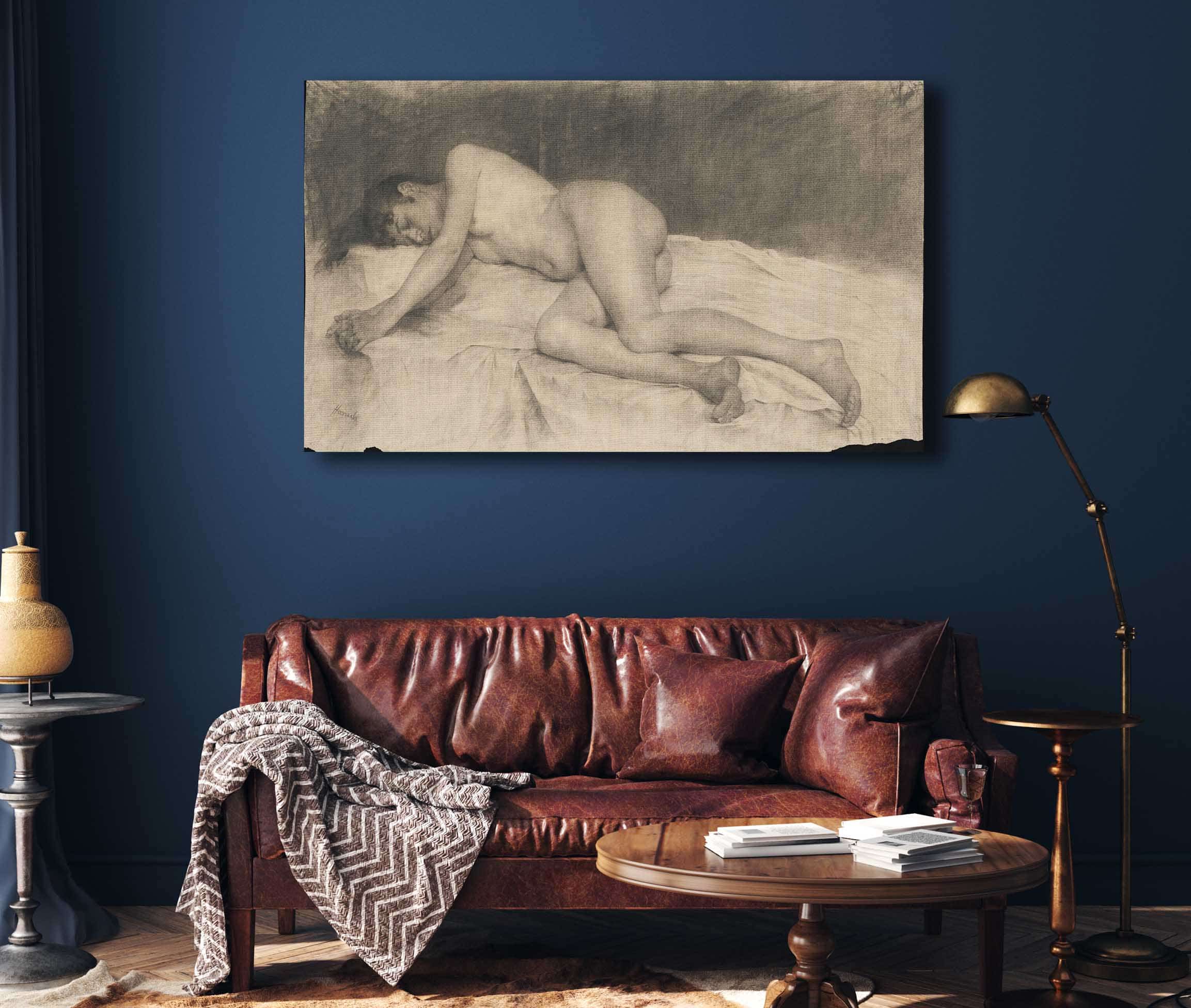 Lying Female Nude by Jozef Hanula - Image 4