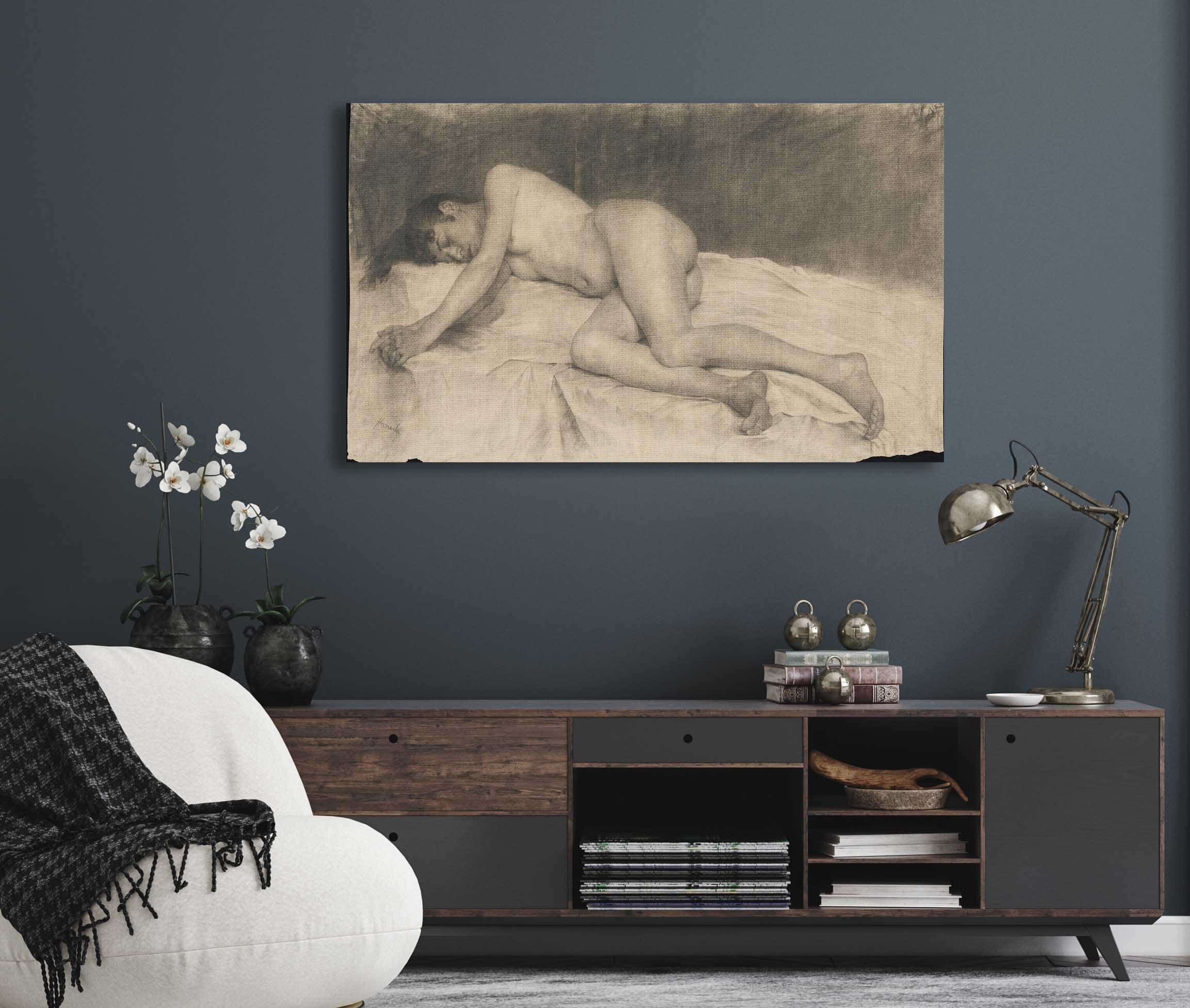Lying Female Nude by Jozef Hanula - Image 5
