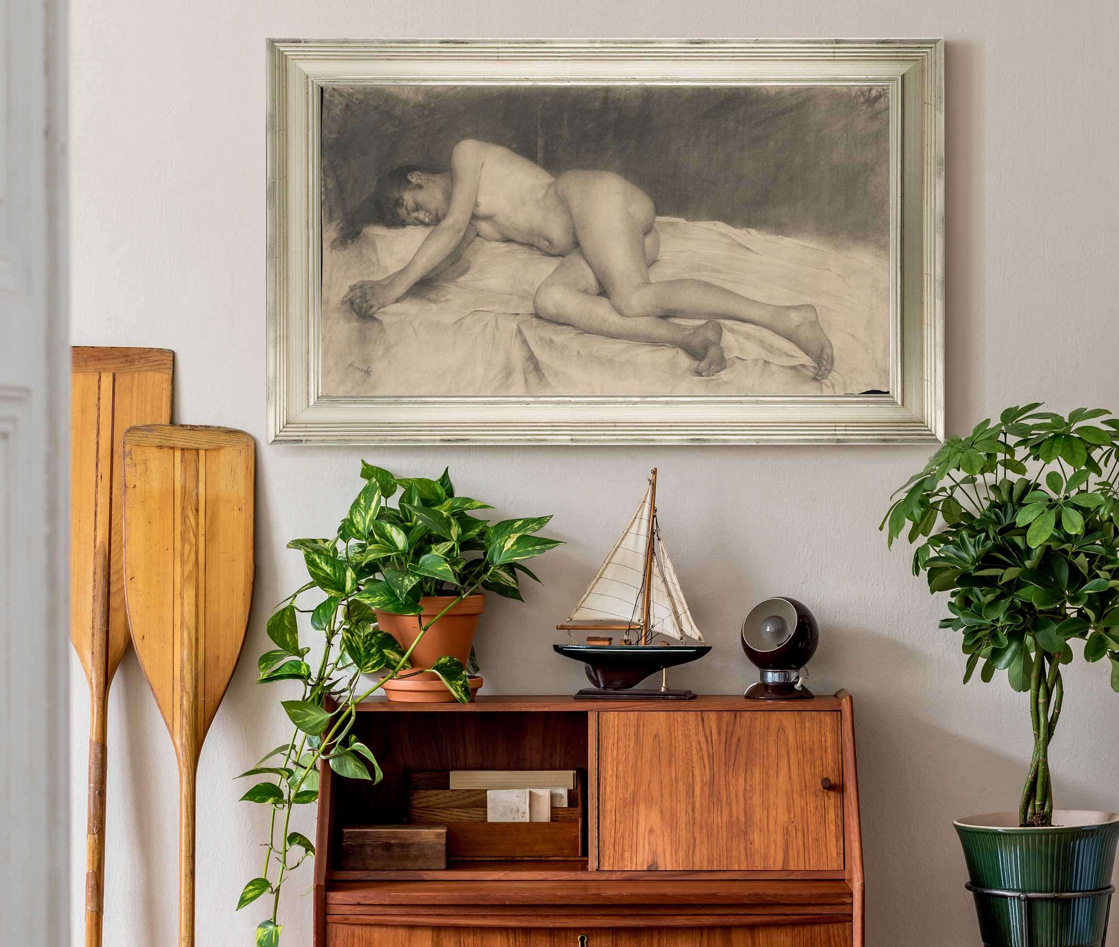 Lying Female Nude by Jozef Hanula - Image 6
