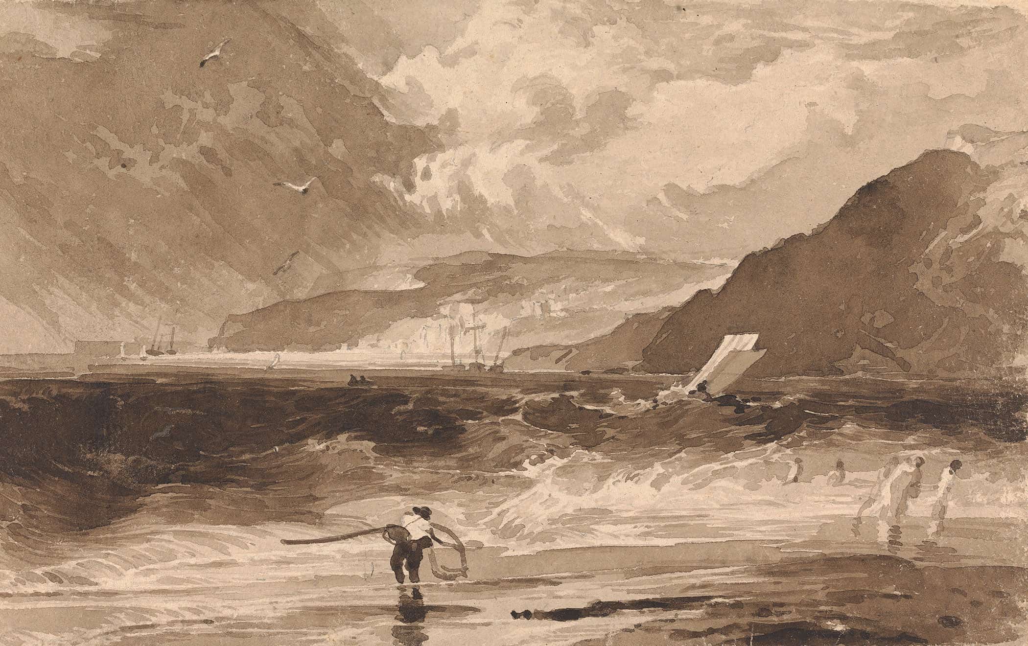 Lyme Regis Dorsetshire A Squall by Thomas Sully - Image 2