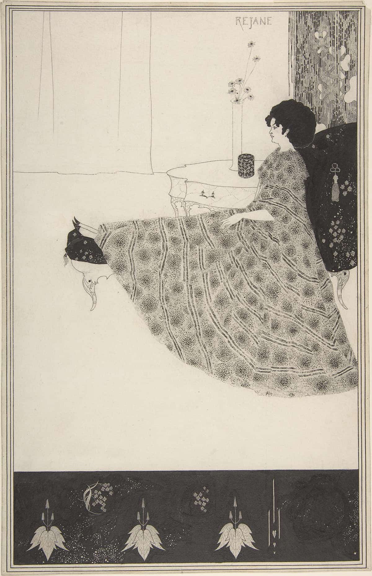 Madame Rejane by Aubrey Vincent Beardsley - Image 3