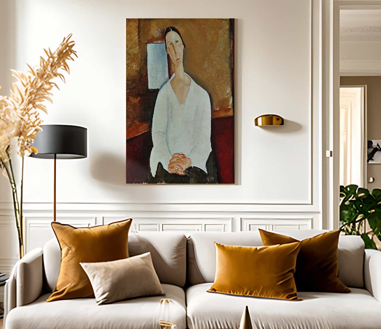 Madame Zborowska With Clasped Hands By Amedeo Modigliani - Image 2
