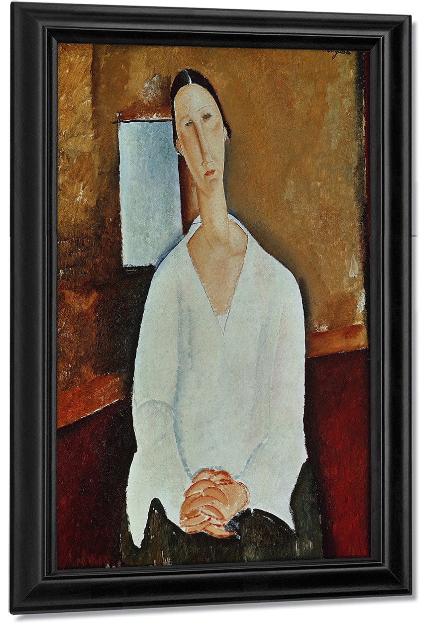 Madame Zborowska With Clasped Hands By Amedeo Modigliani - Image 7