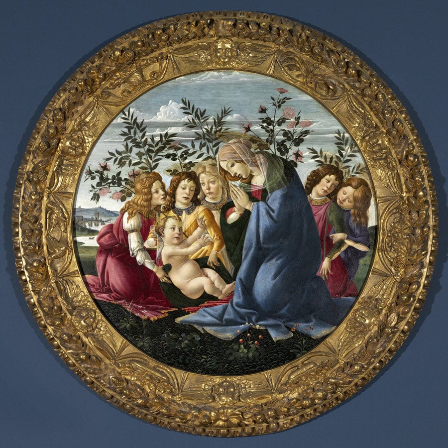 Madonna Adoring The Child With Five Angels By Sandro Botticelli - Image 5