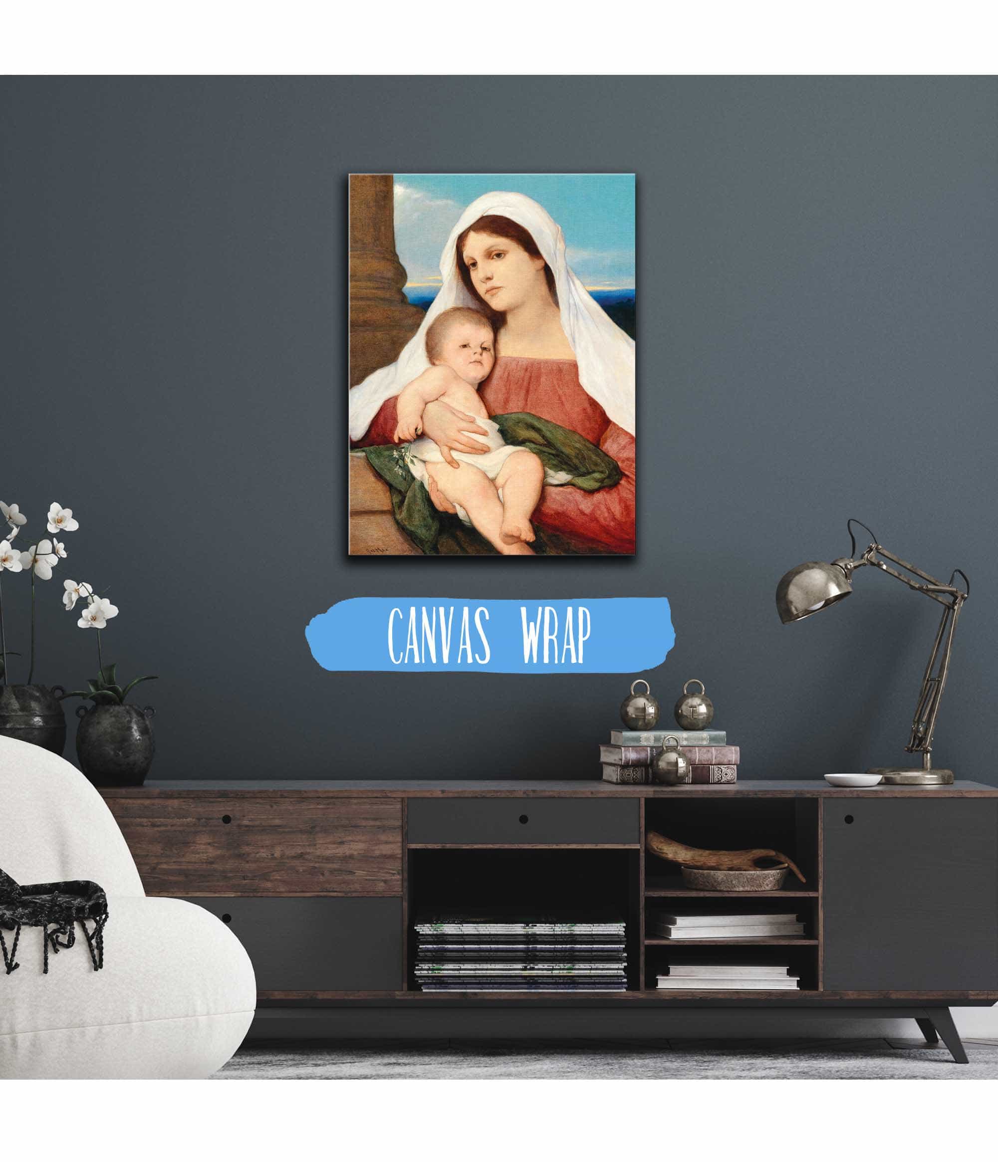 Madonna And Child In An Open Landscape by Gabriel Von Max - Image 3