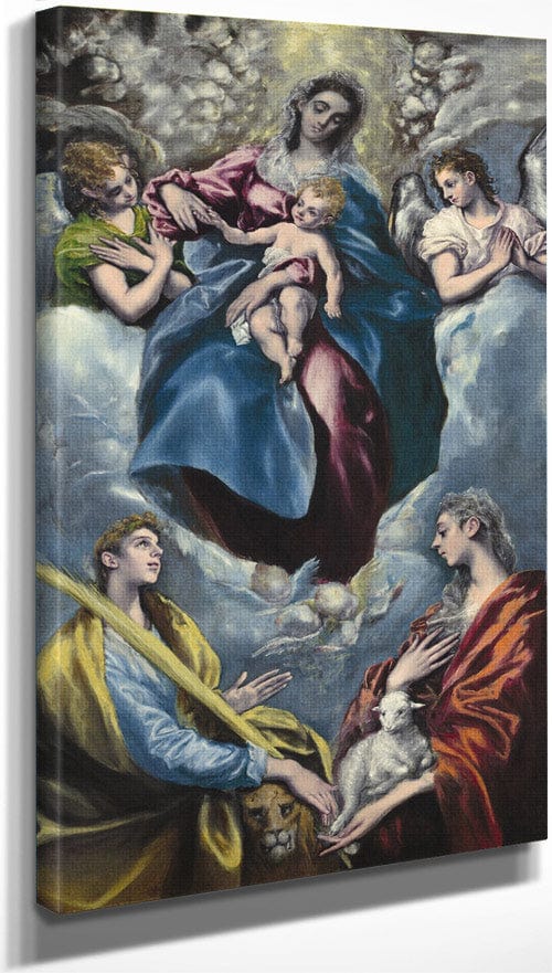 Madonna And Child With Saint Martina And Saint Agnes By El Greco - Image 3