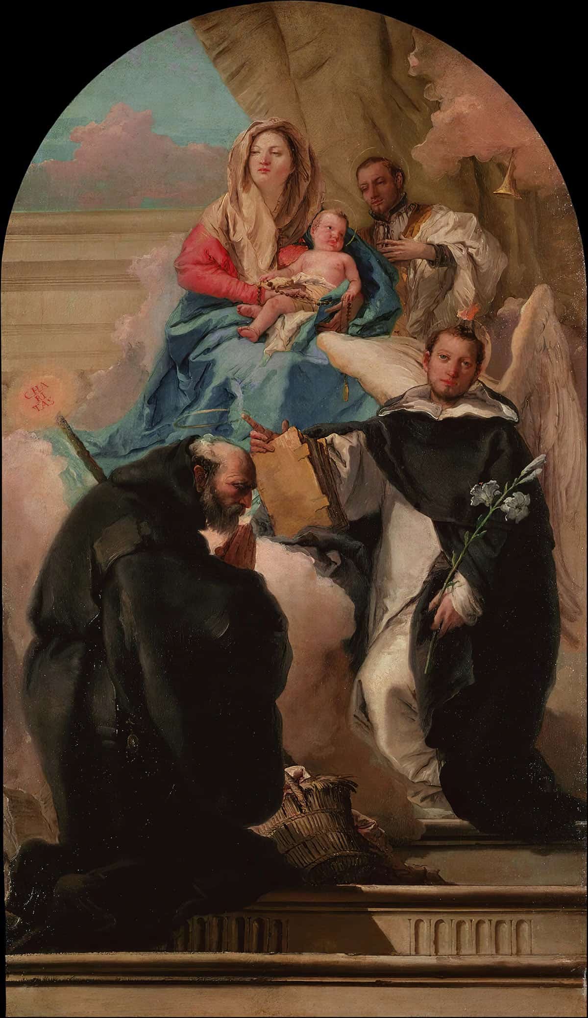 Madonna And Child With Three Saints by Giovanni Domenico Tiepolo - Image 3
