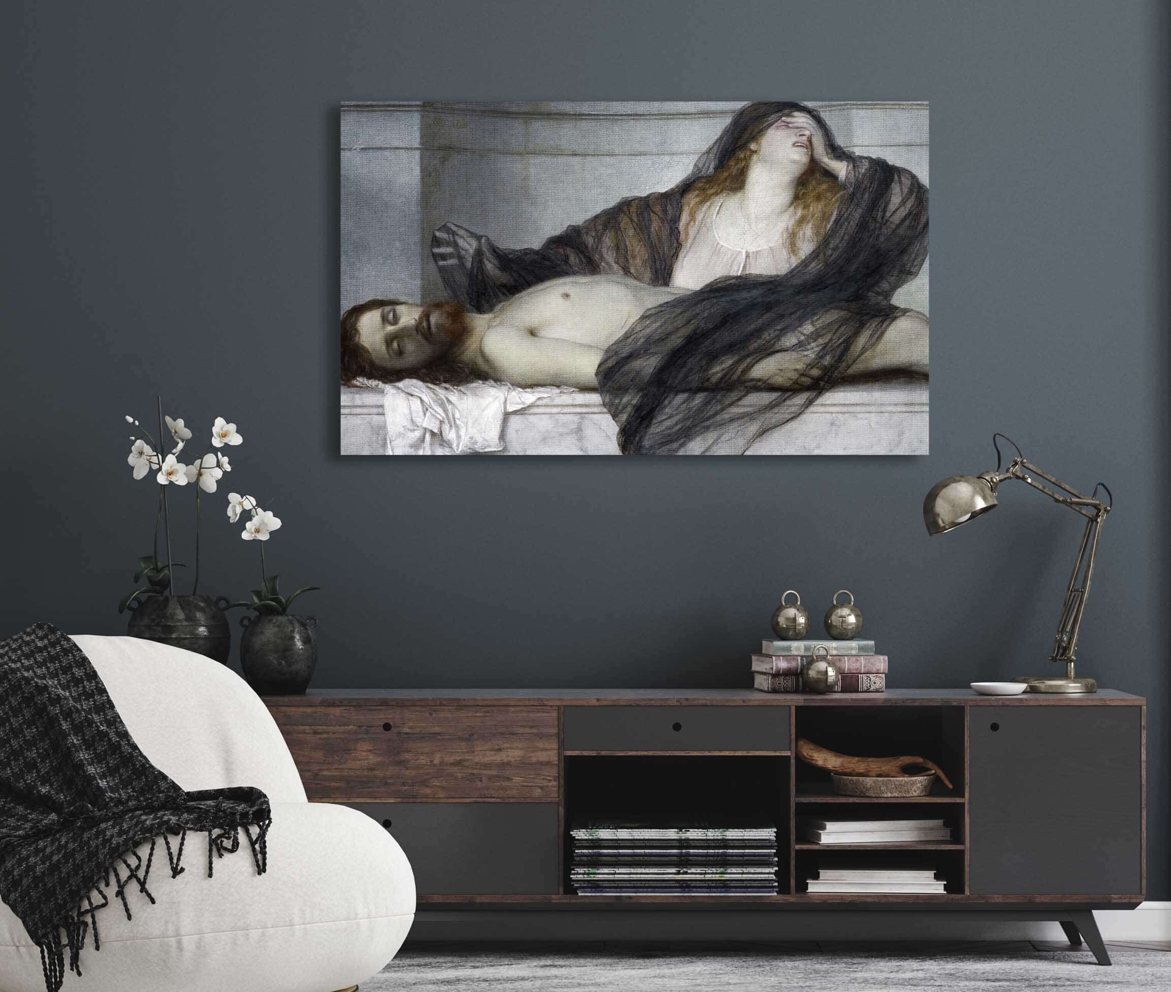 Magdalene Grieving Over The Body Of Christ by Arnold Bocklin - Image 5