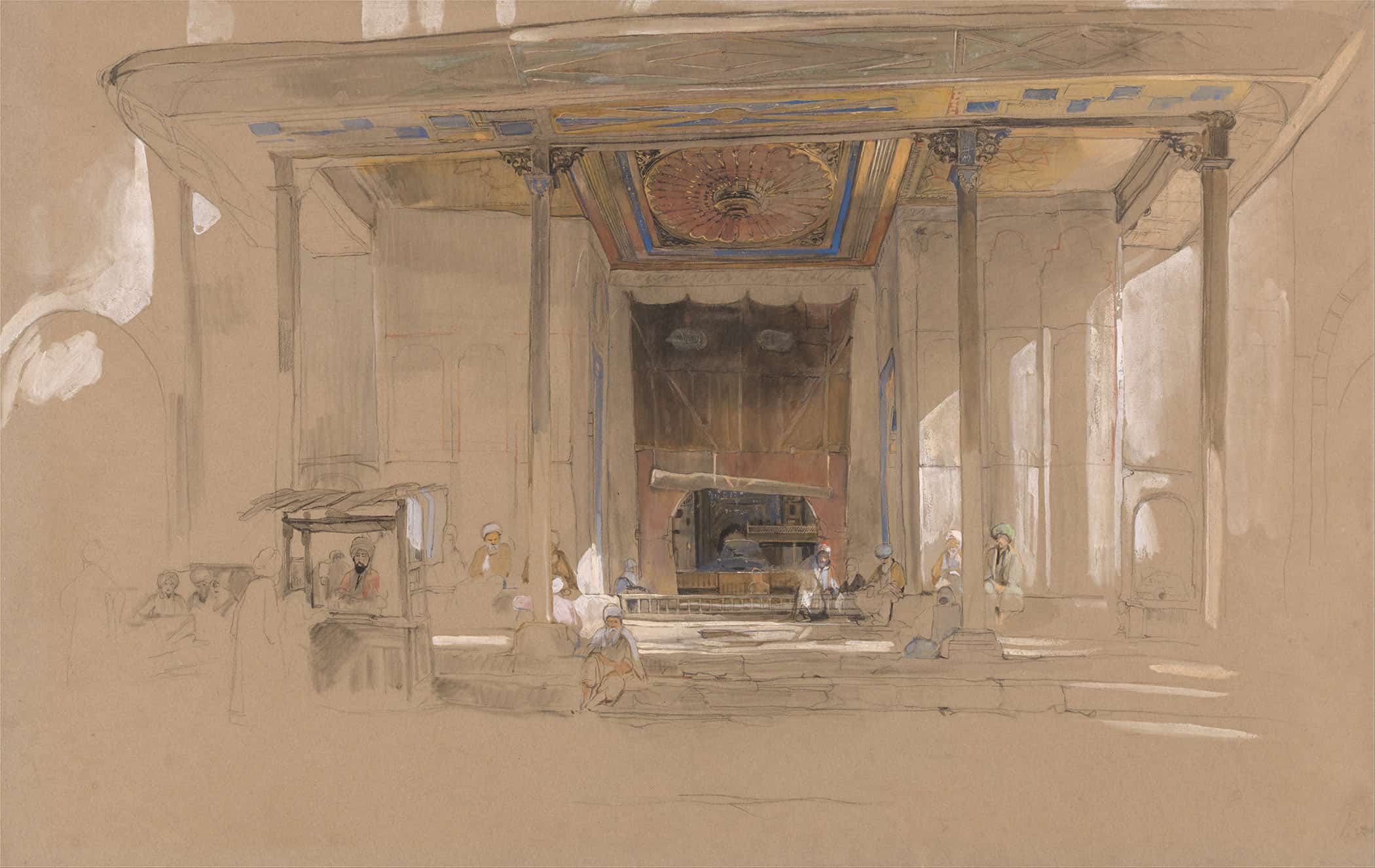 Main Entrance Of Great Mosque Ulu Cami Bursa Turkey by John Frederick Lewis - Image 2