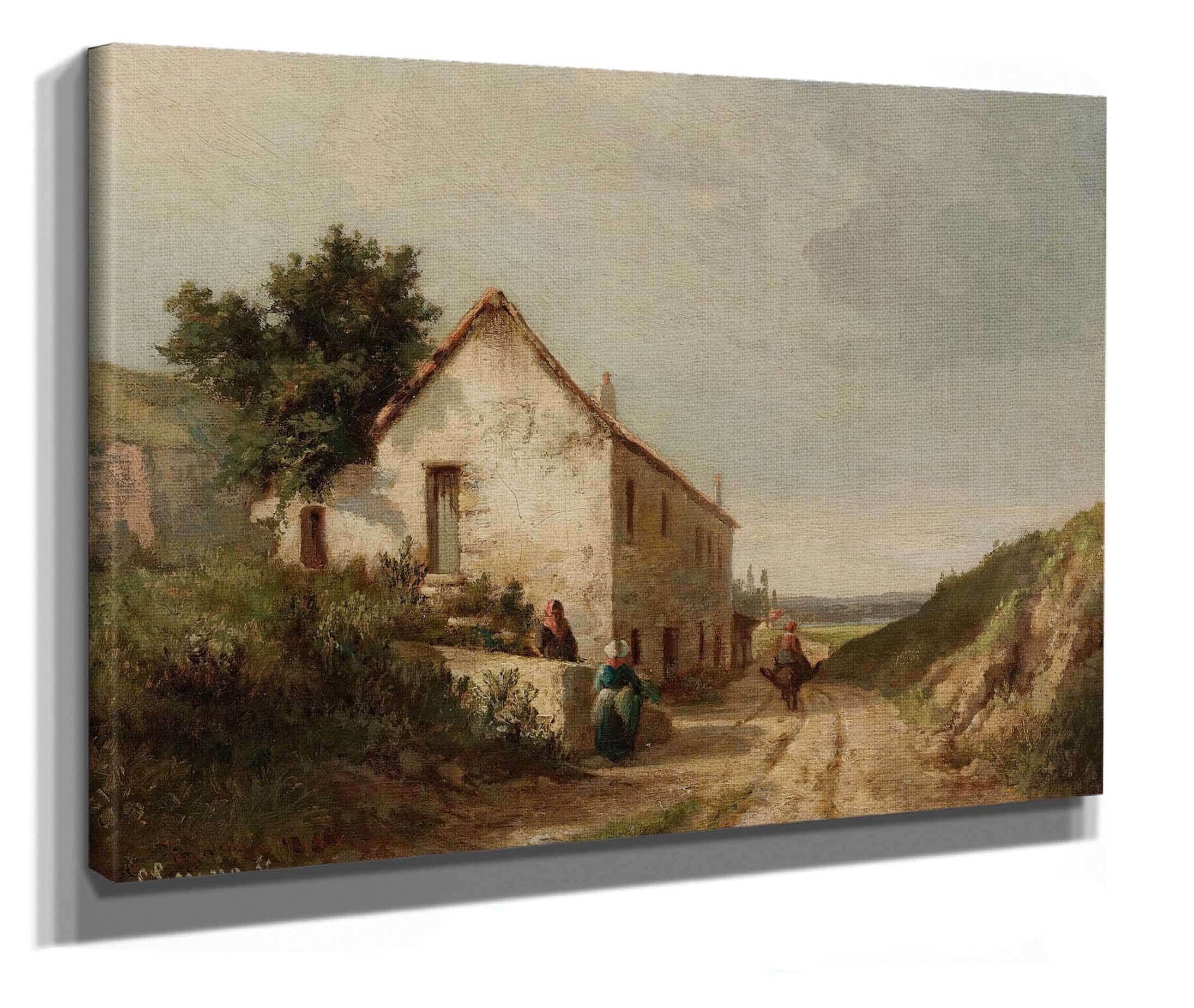 Maison Au Bord Dune Route De Campagne Avec Personnages by Camille Pissarro - Image 2