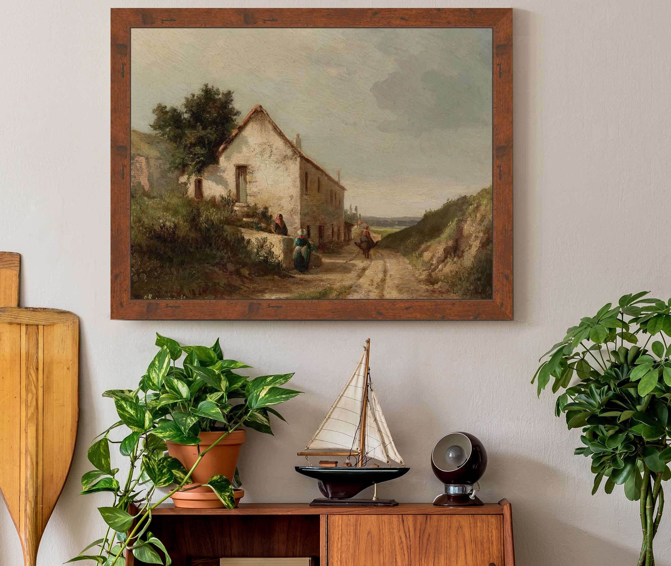 Maison Au Bord Dune Route De Campagne Avec Personnages by Camille Pissarro - Image 3