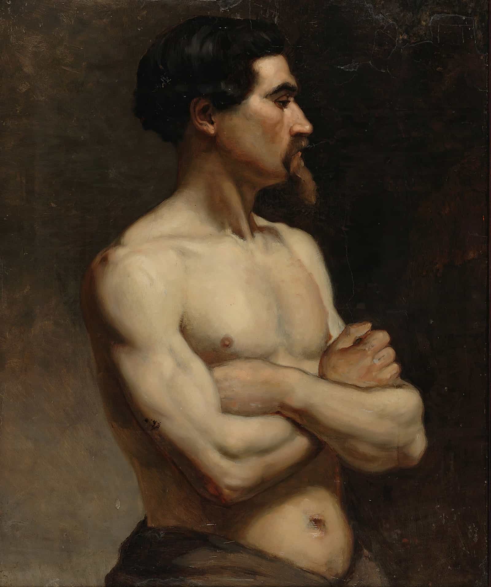 Male Model Academy Study by Albert Edelfelt