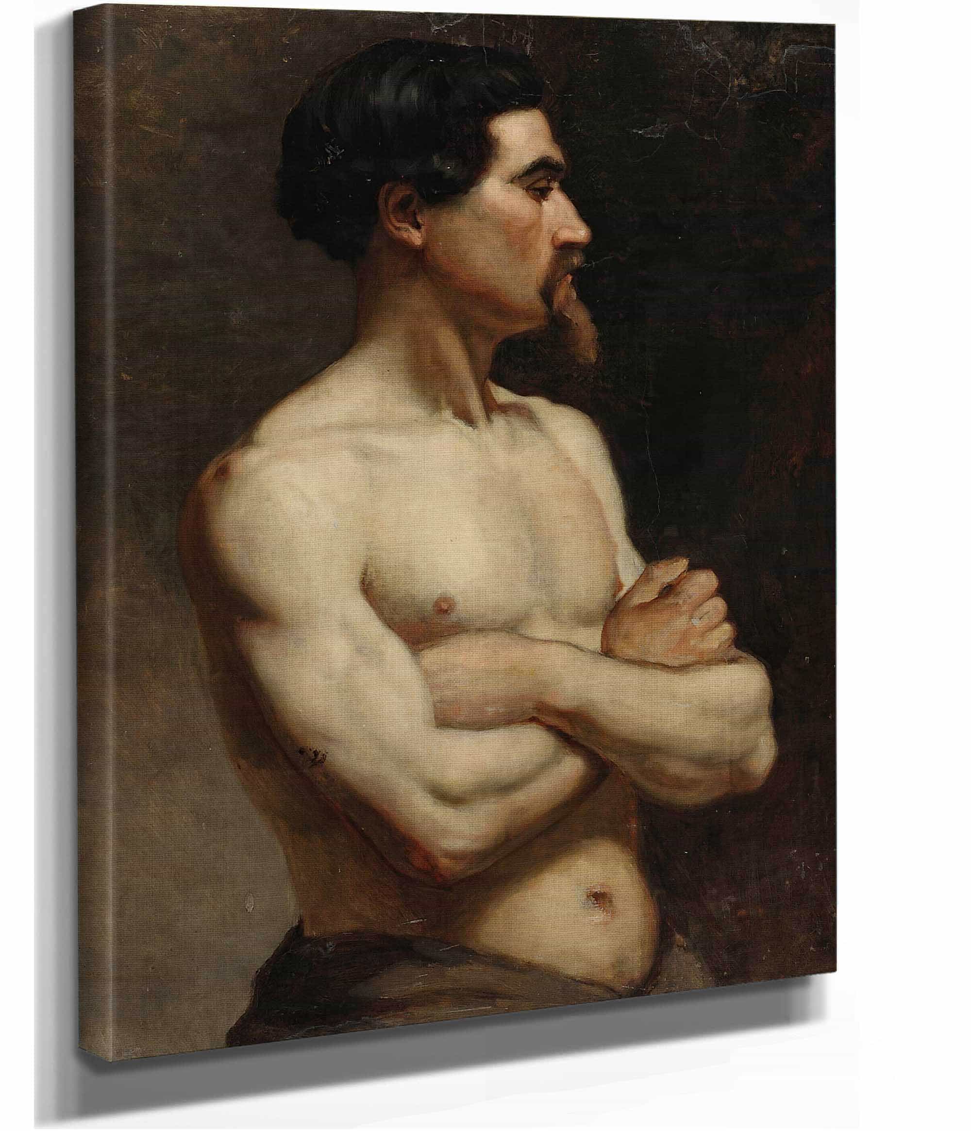 Male Model Academy Study by Albert Edelfelt - Image 2