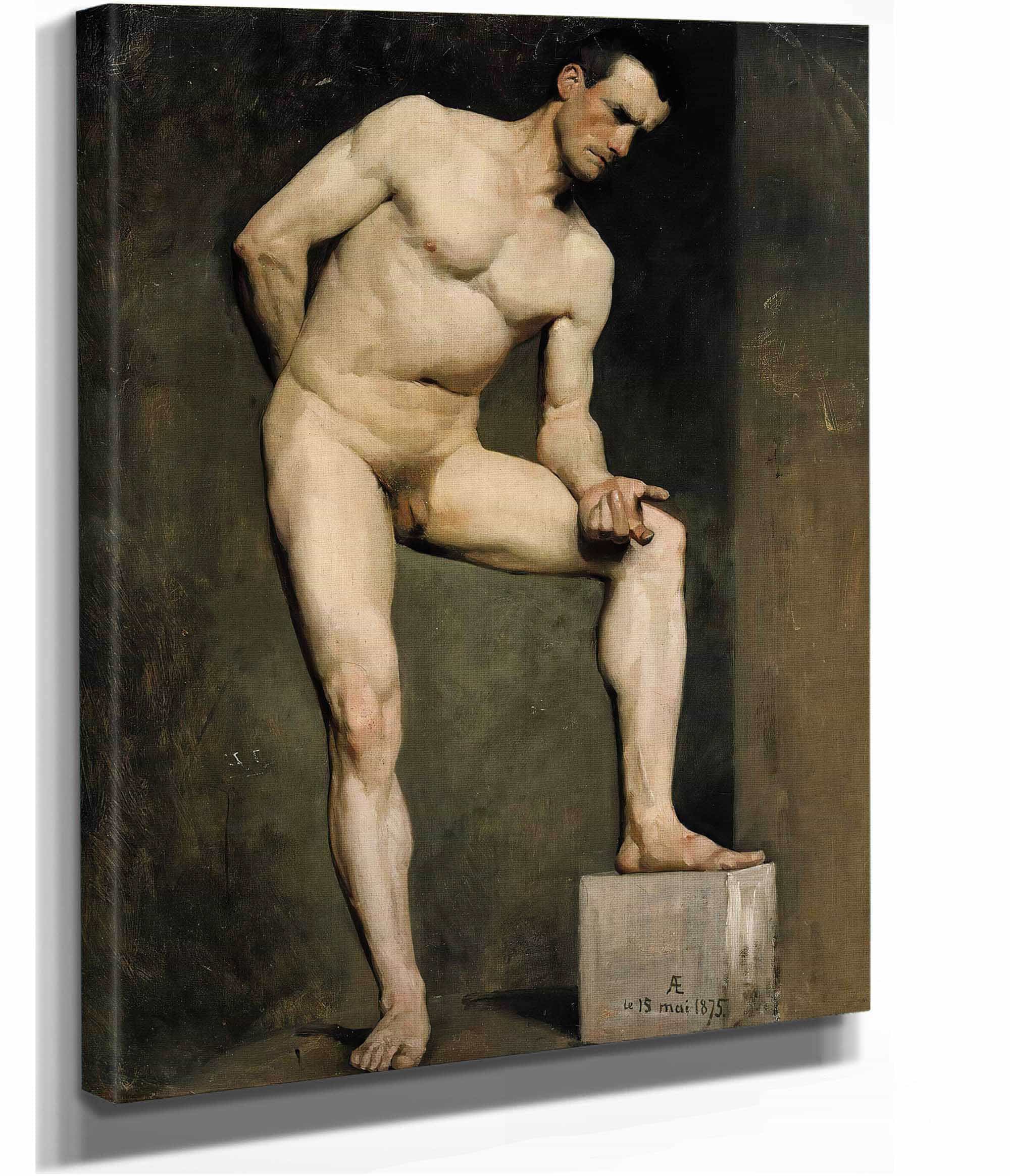 Male Model Academy Study by Albert Edelfelt - Image 9
