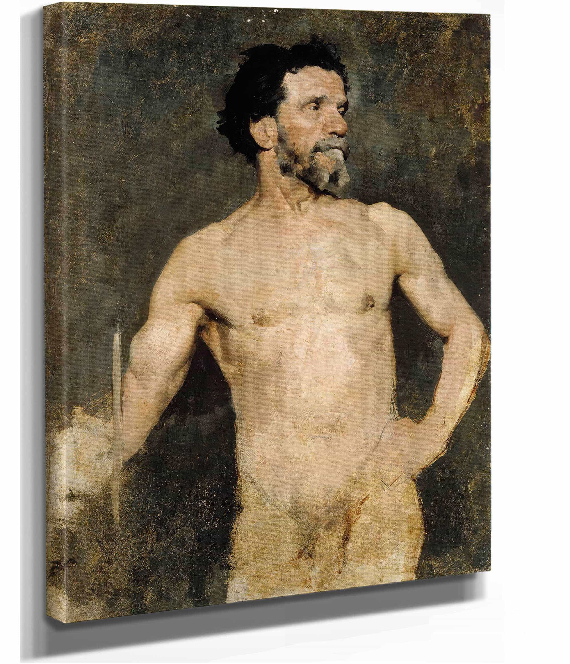 Male Model Study by Albert Edelfelt - Image 2