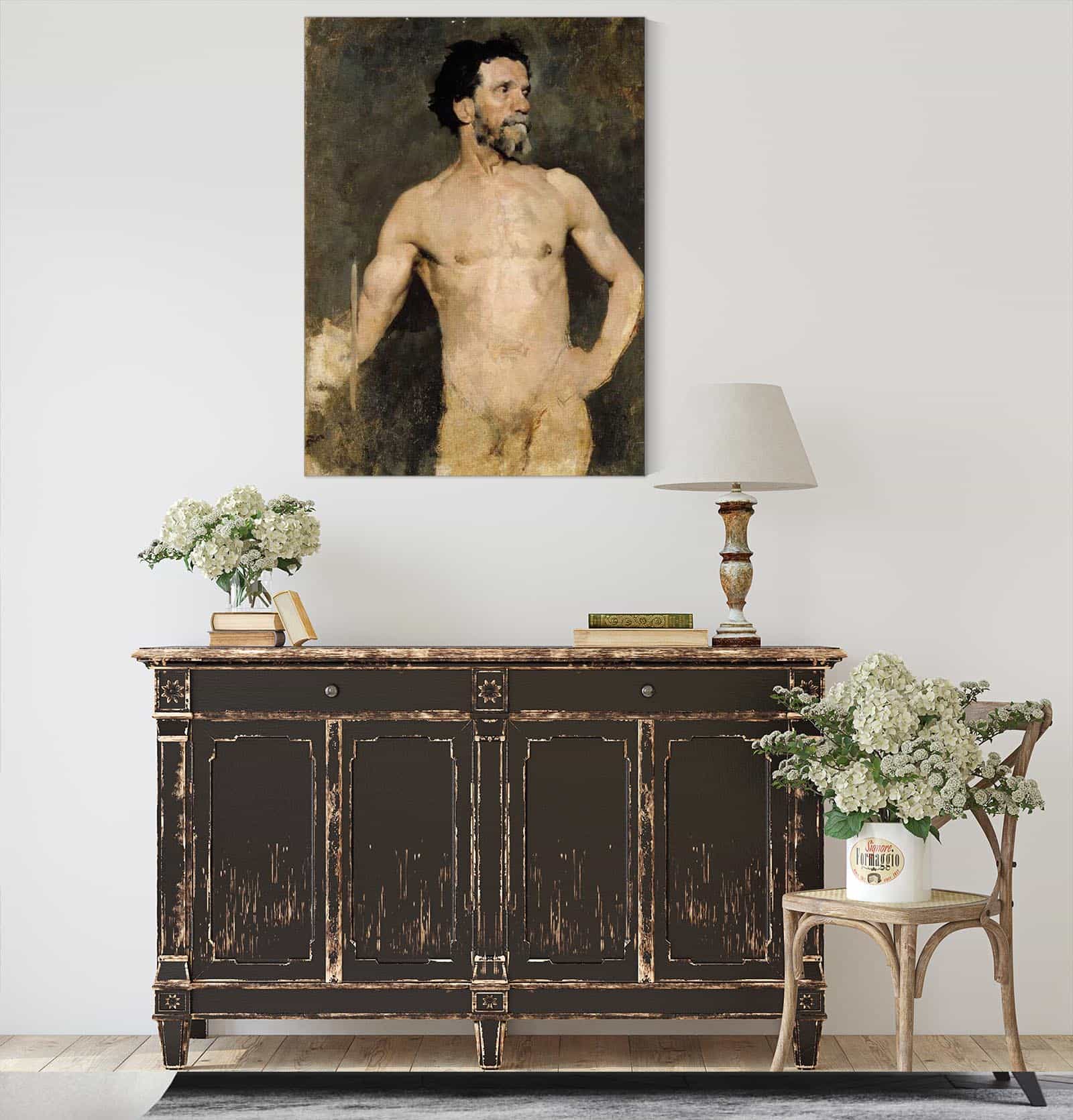 Male Model Study by Albert Edelfelt - Image 4