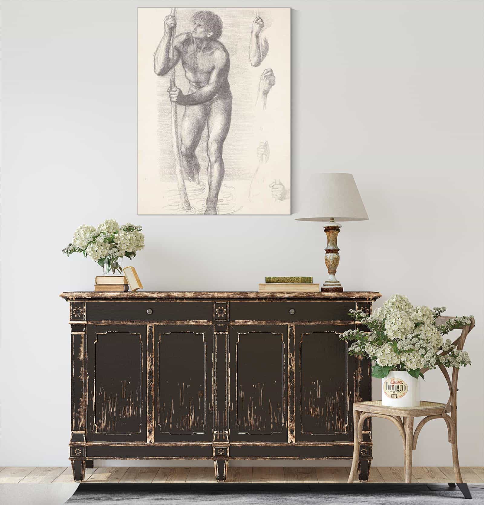 Male Nude Study For St Christopher by Sir Edward Coley Burne Jones - Image 4