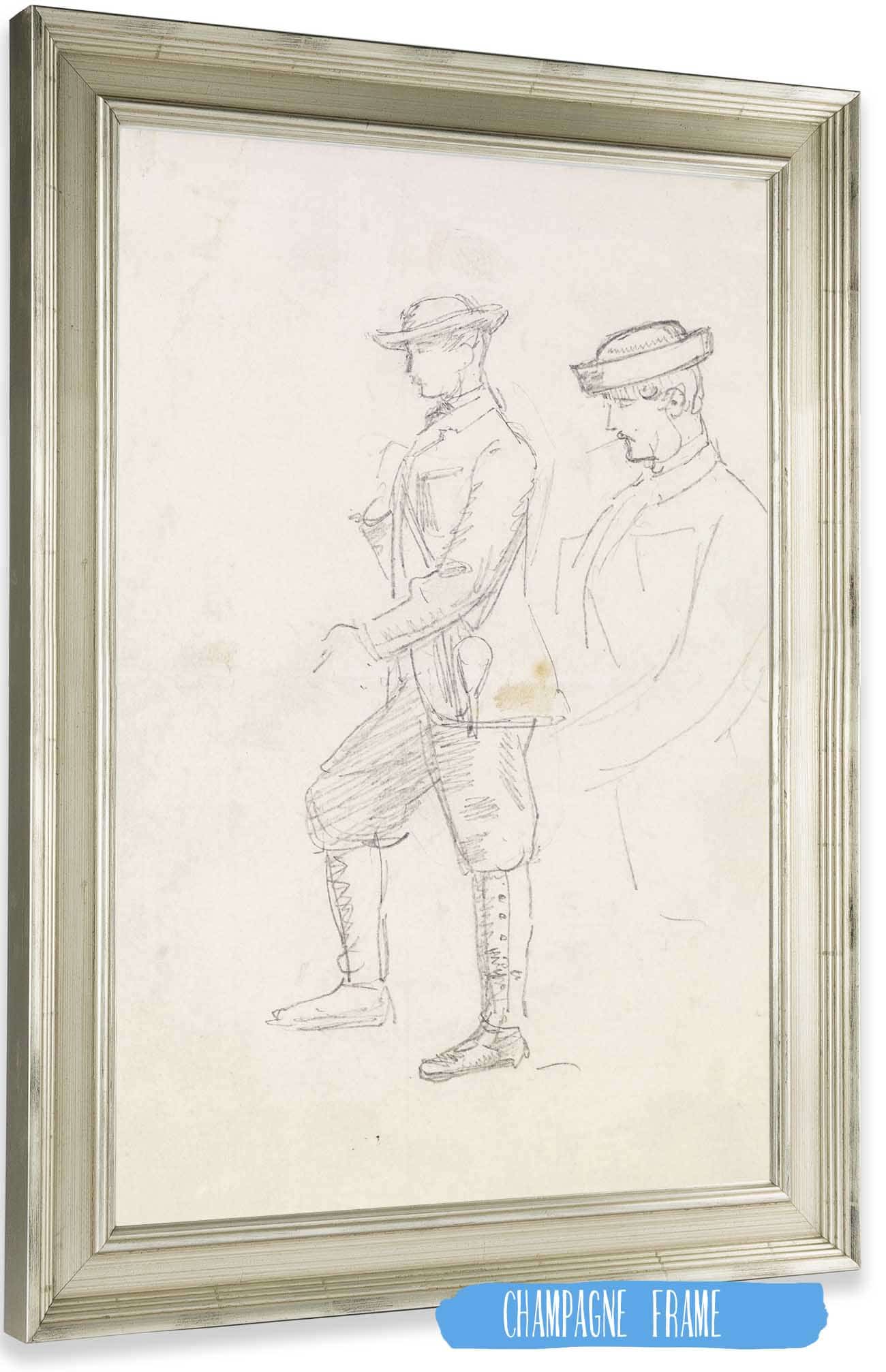 Male Two Sketches Of A Young Man Dressed For Shooting by Sir John Everett Millais