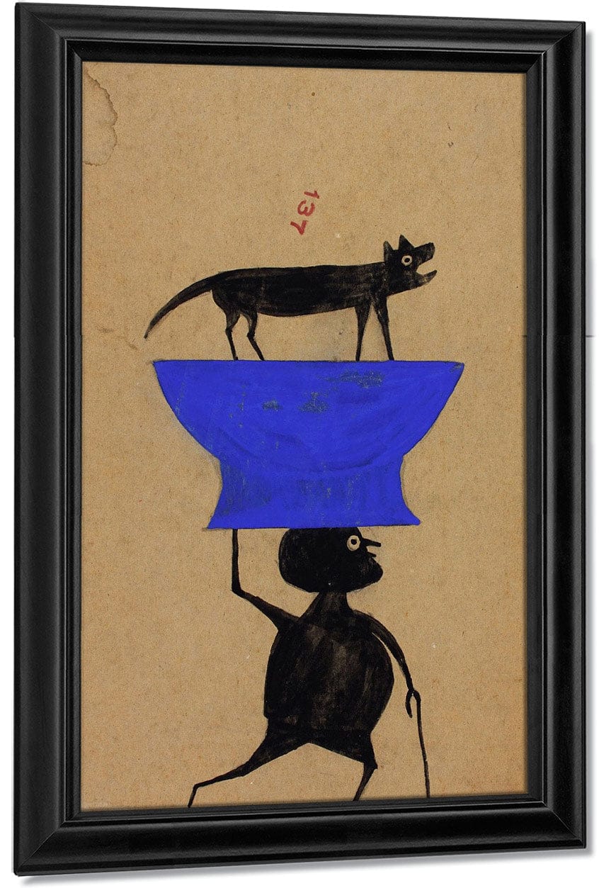Man Carrying Dog On Object By Bill Traylor - Image 7