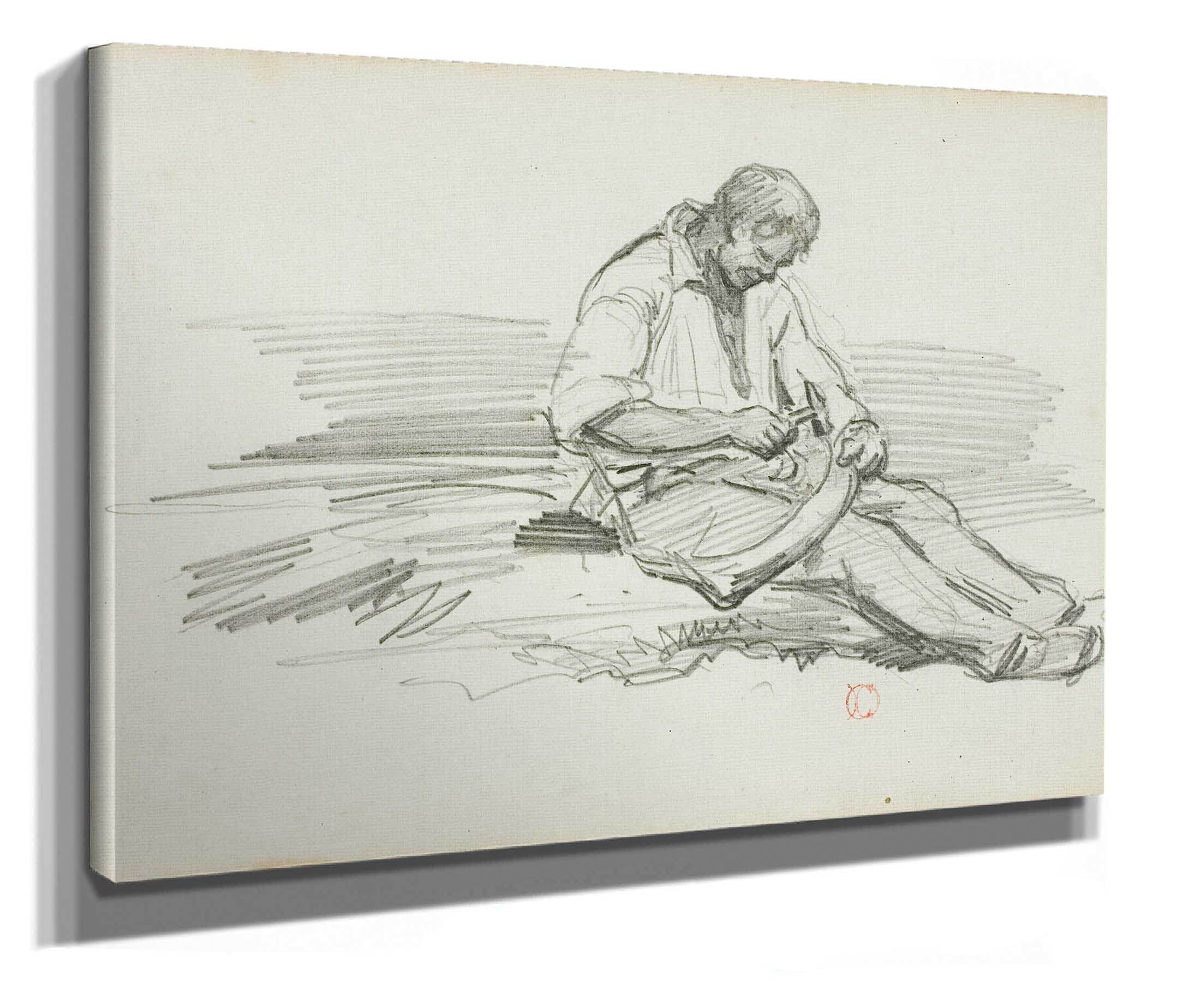 Man Mending Scythe by Charles Francois Daubigny - Image 2