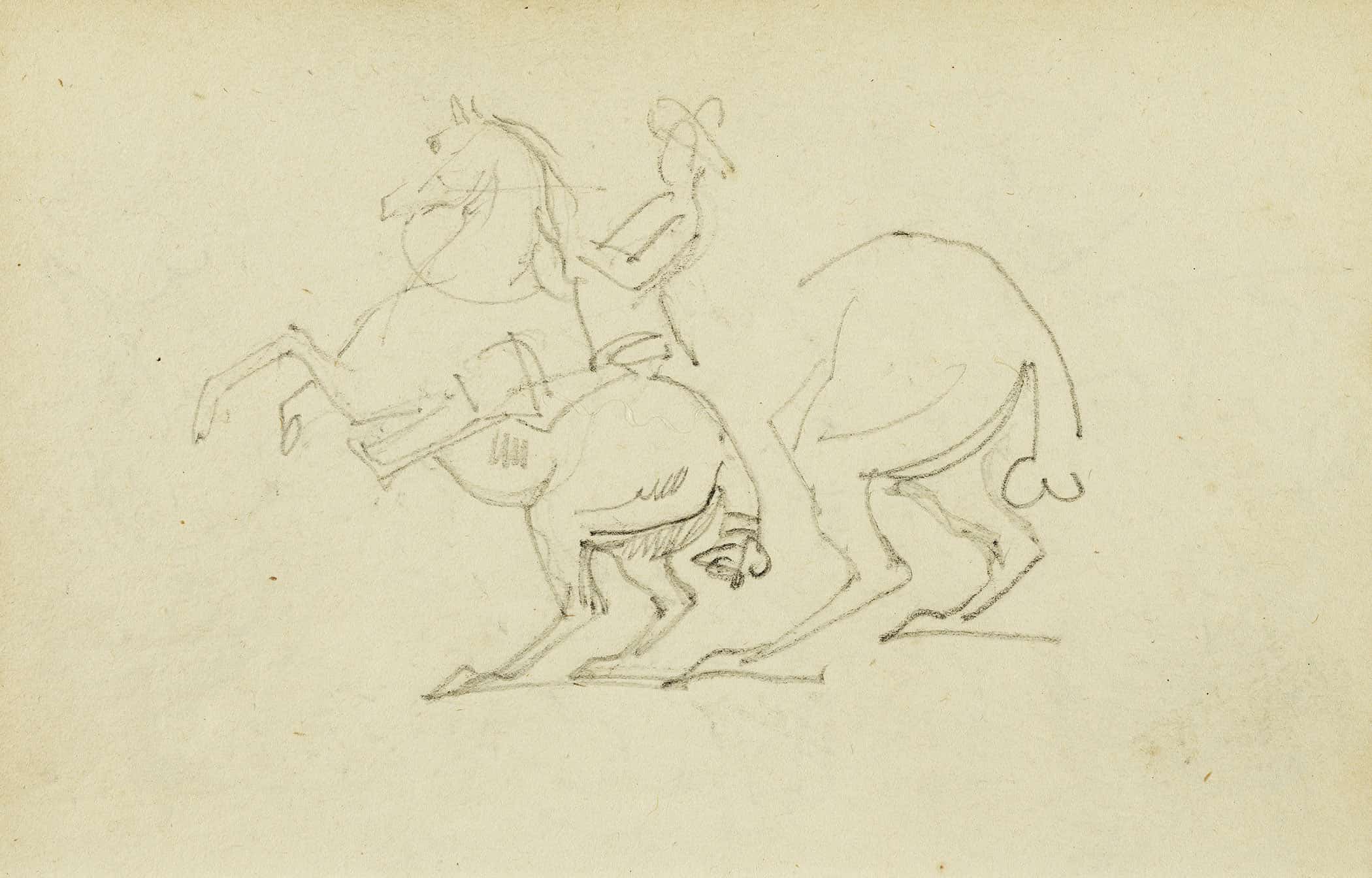 Man On A Rearing Horse Study Of Hind Legs Of Horse by Theodore Gericault - Image 2