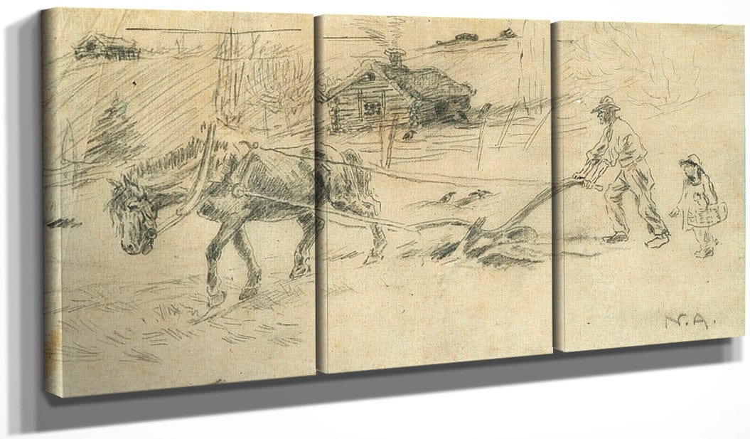 Man Plowing (Also Known As Ploughman) By Nicolai Astrup