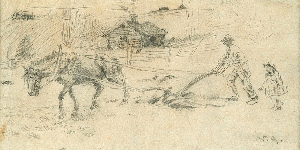 Man Plowing (Also Known As Ploughman) By Nicolai Astrup - Image 2