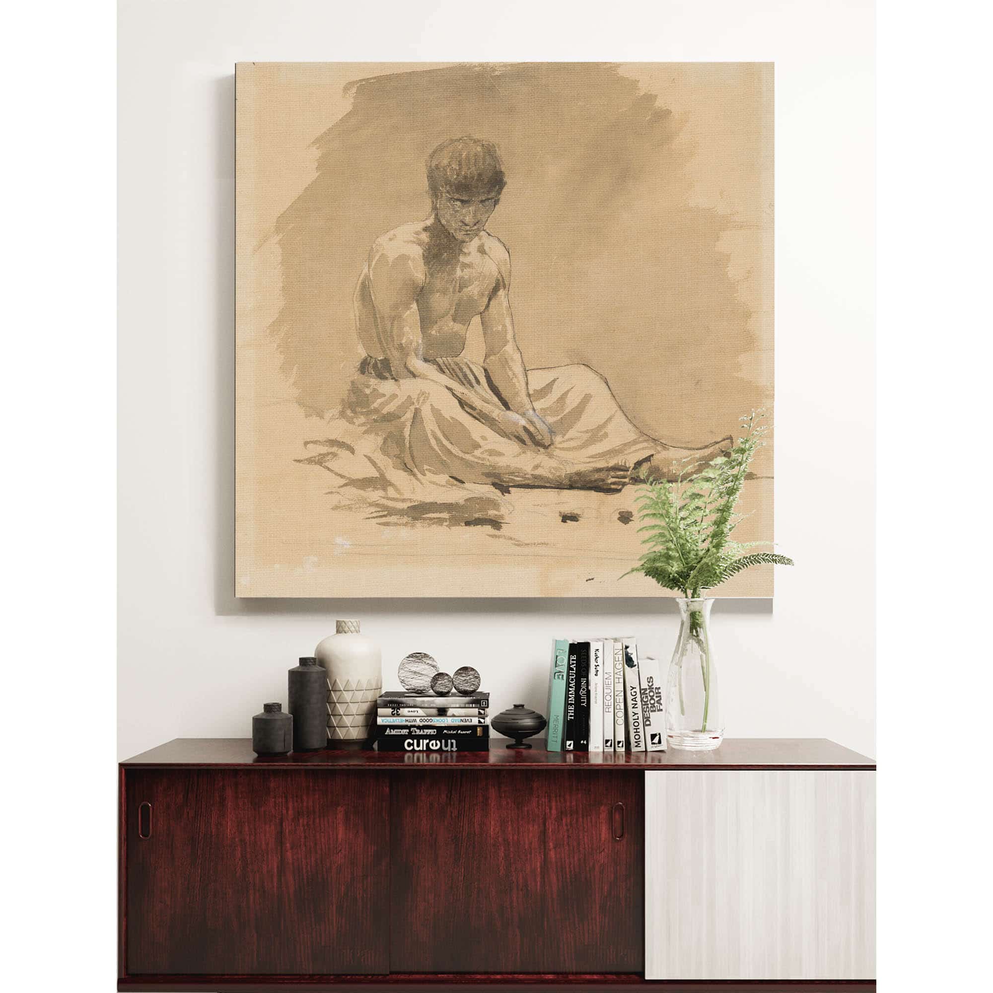 Man Sitting Half Naked by Ladislav Mednyanszky - Image 4