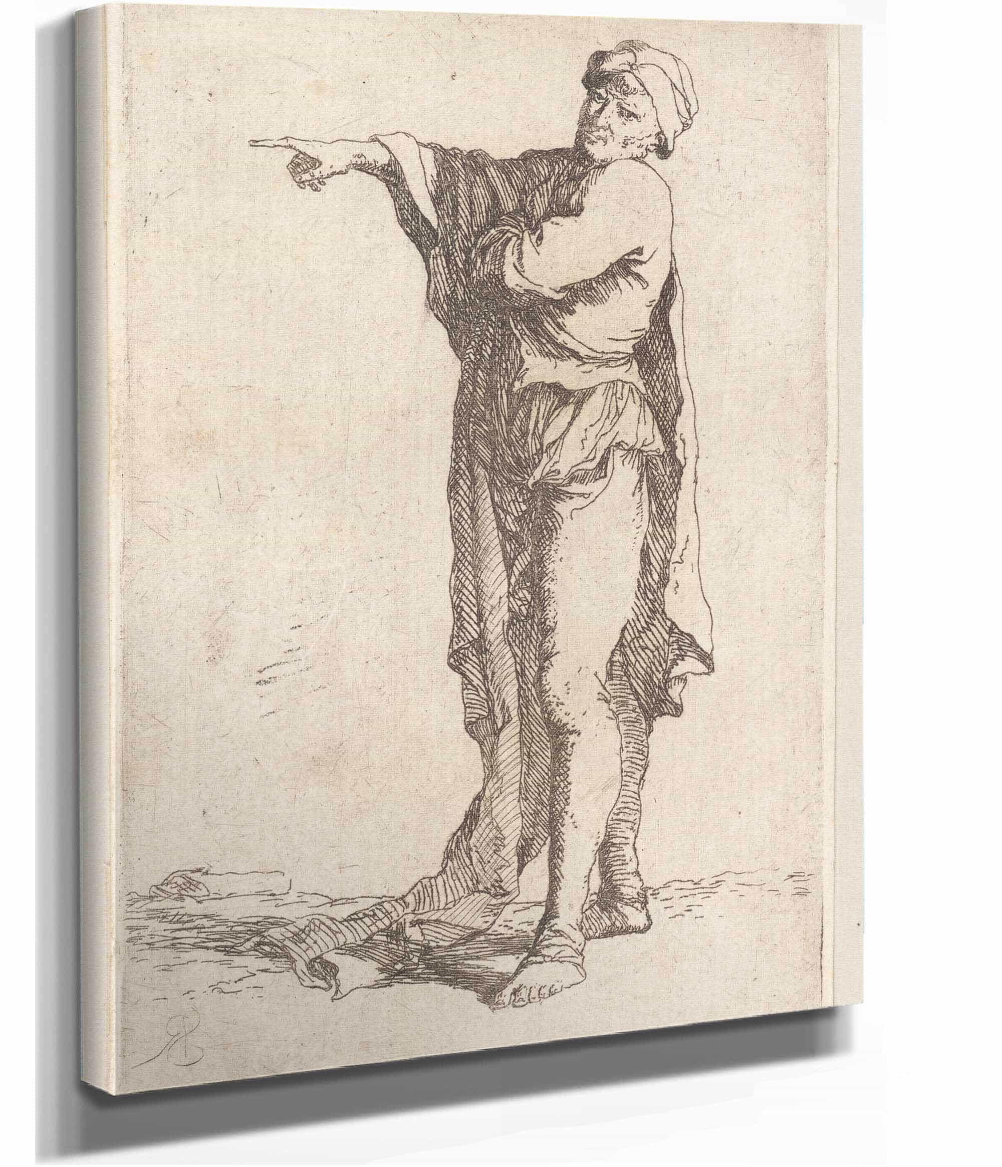 Man Standing His Arm Pointing Horizontally  by Salvator Rosa - Image 2