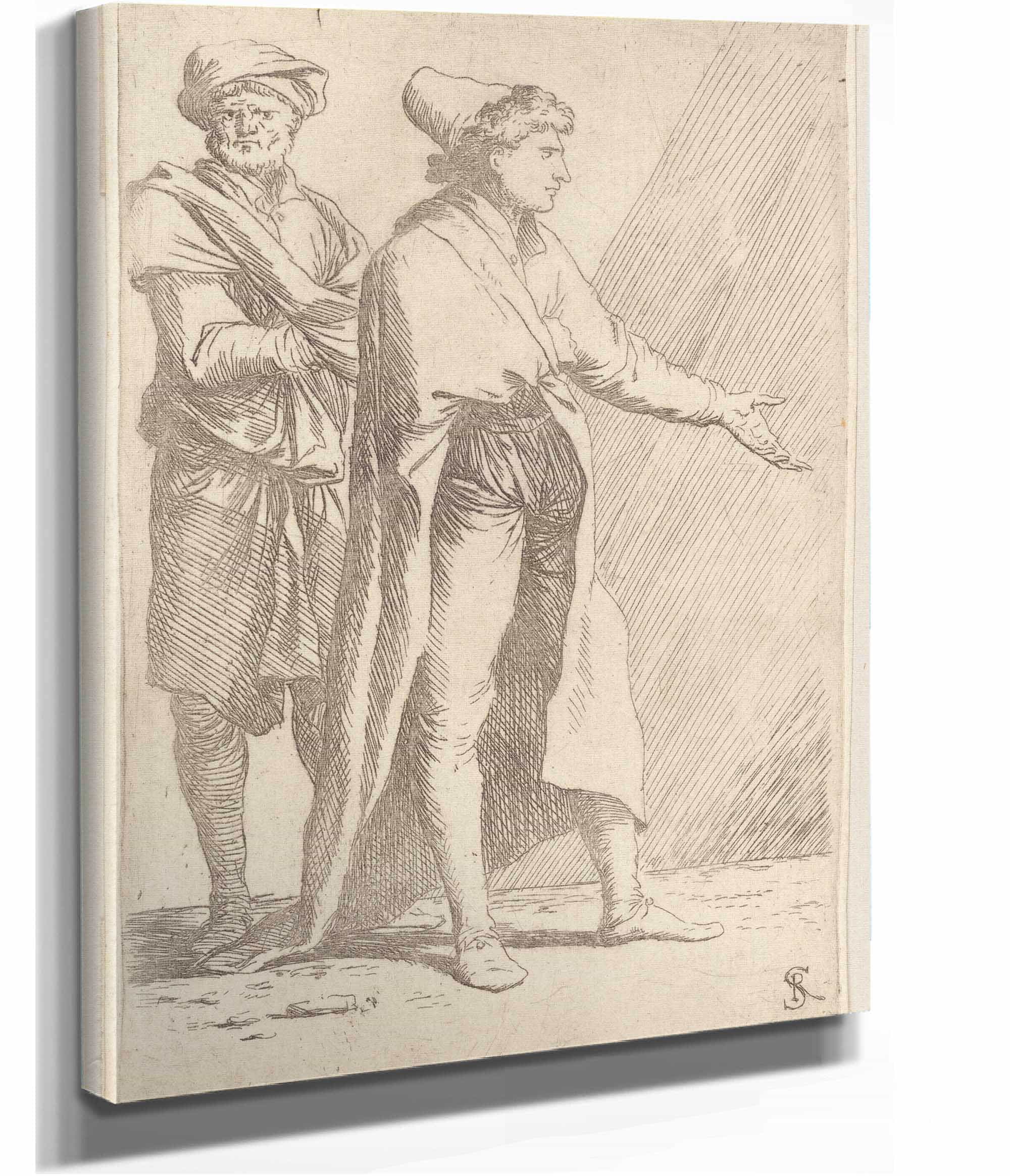 Man Striding Followed By A Retainer  by Salvator Rosa - Image 2