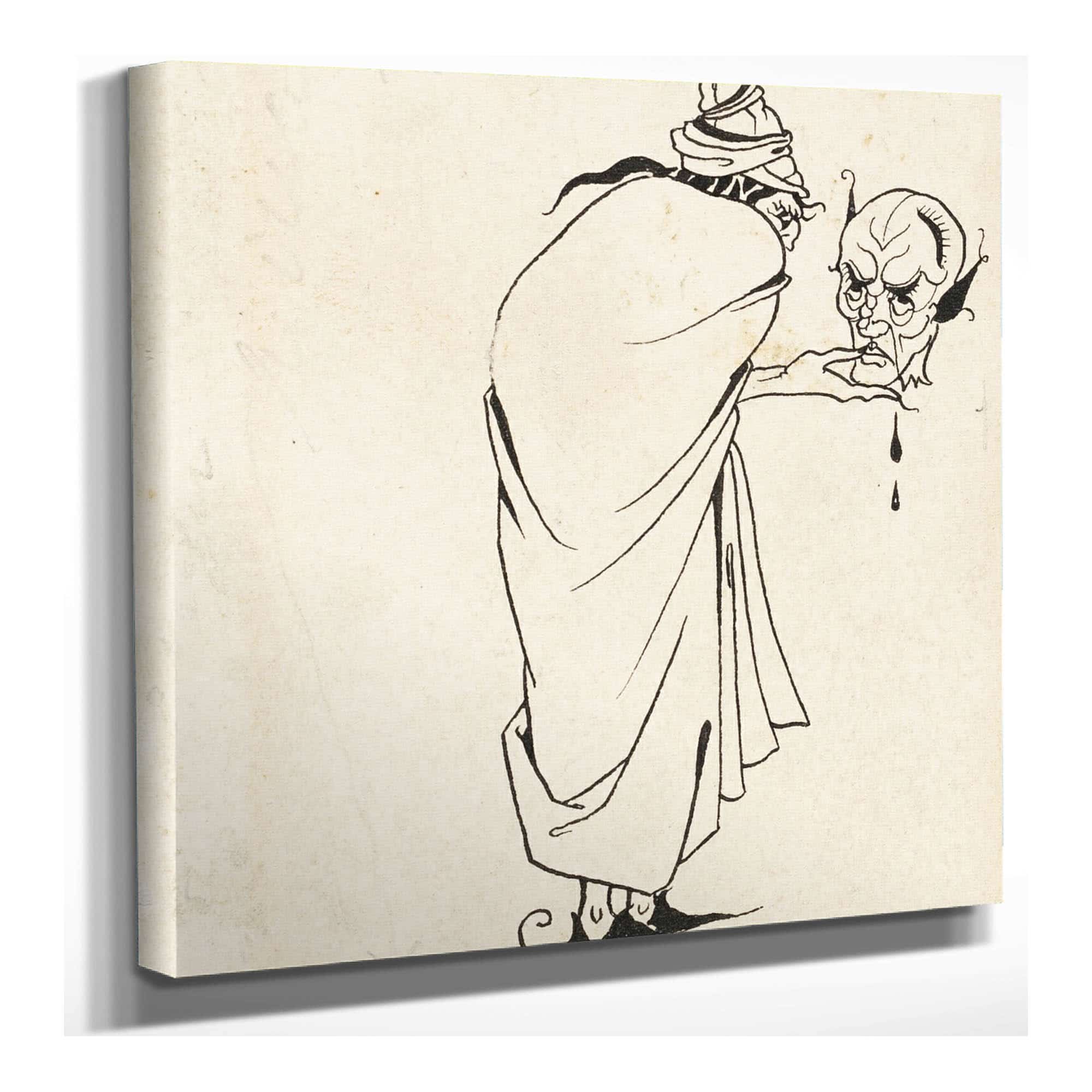 Man With Skull by Aubrey Vincent Beardsley