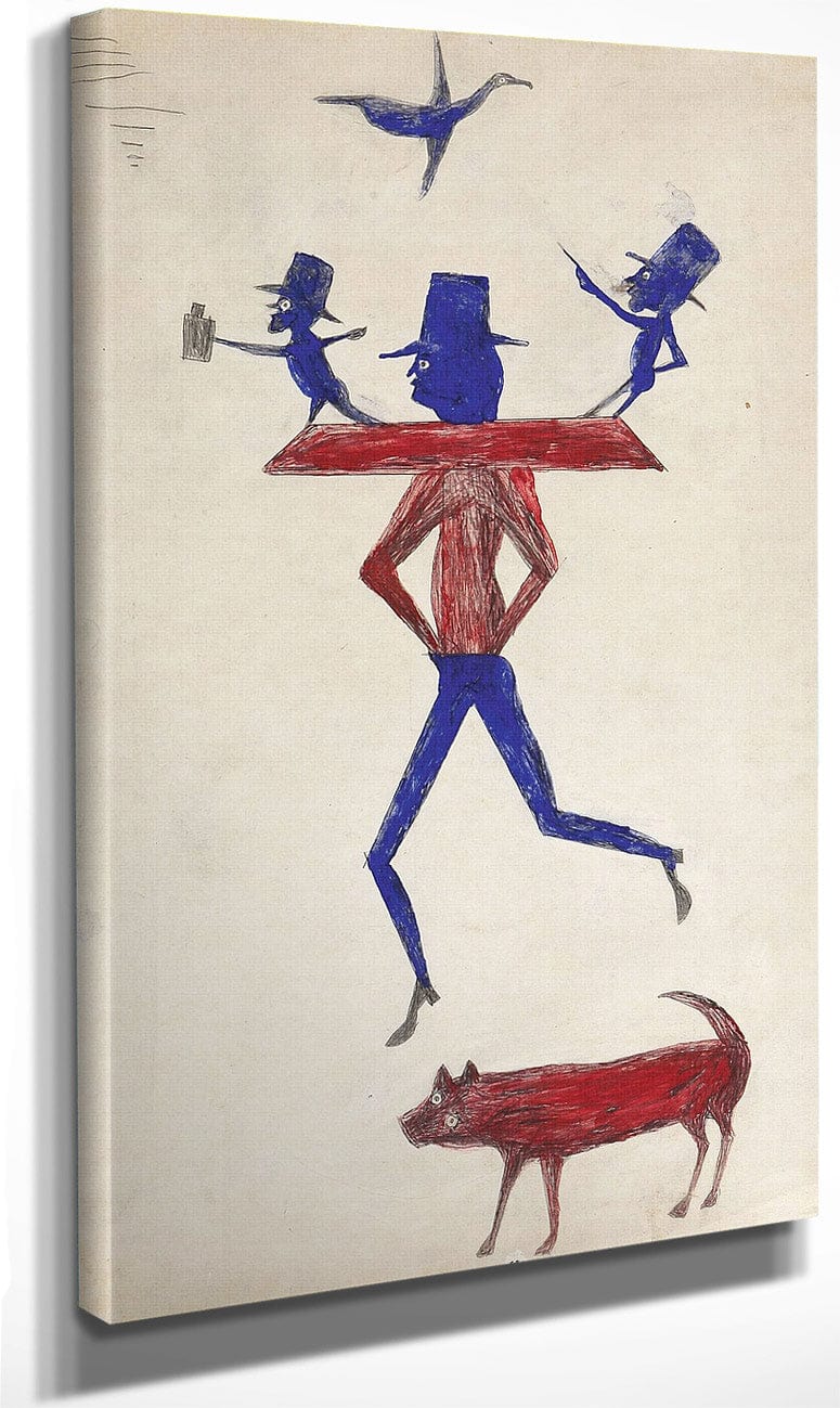 Man With Yoke By Bill Traylor
