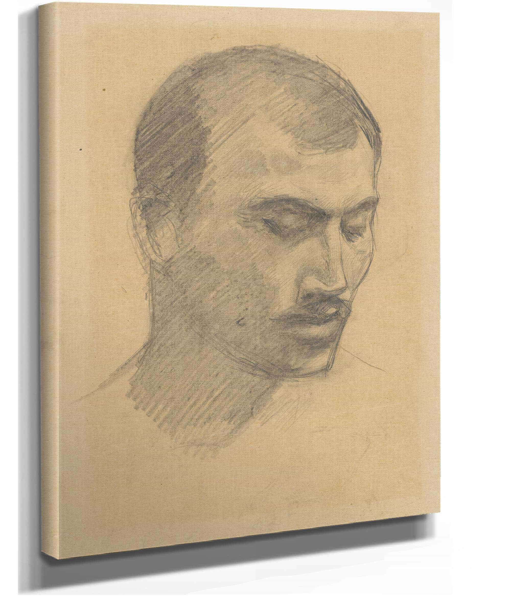 Mans Head by Ladislav Mednyanszky - Image 2