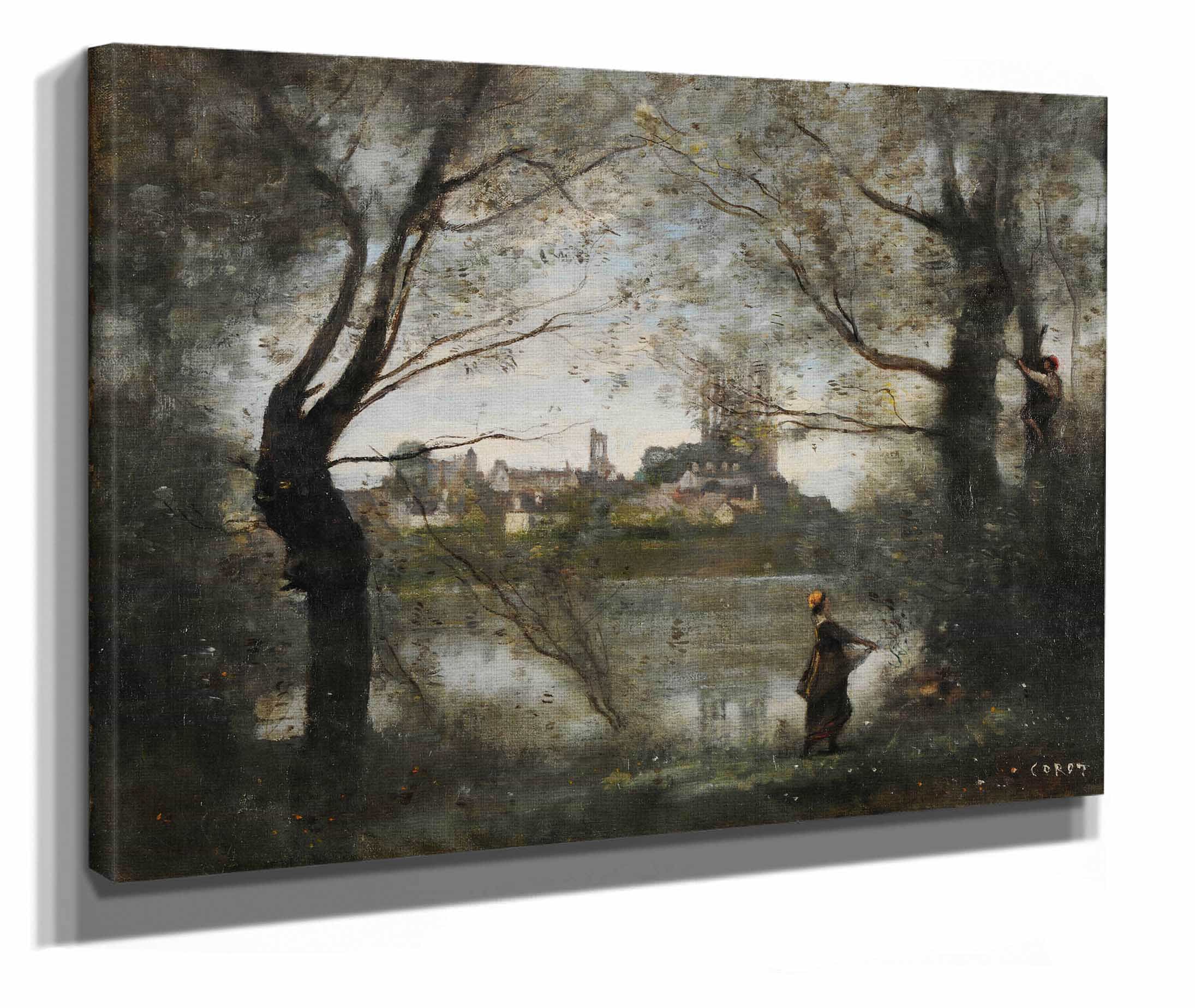Mantes Le Soir by Jean Baptiste Camille Corot - Image 2