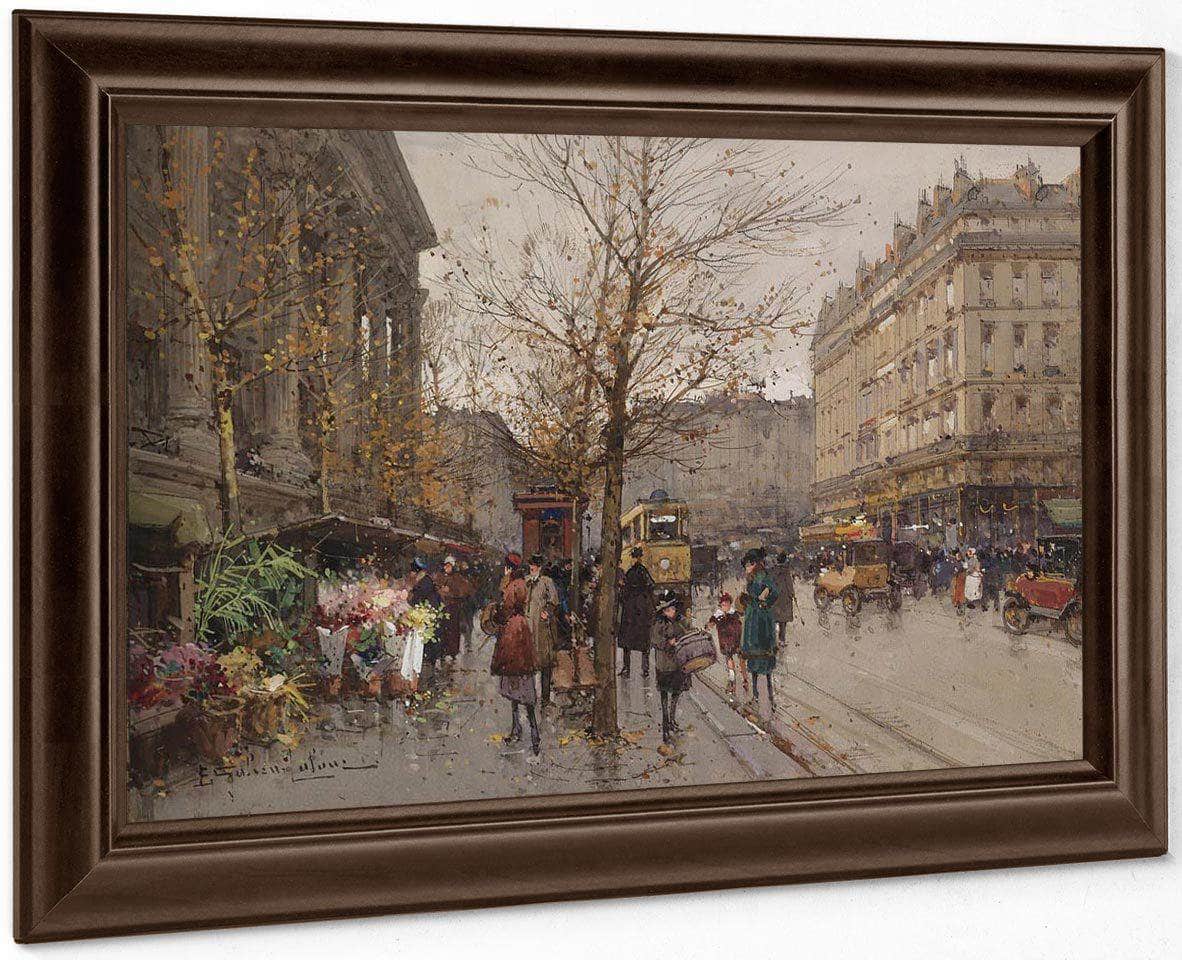 Marche Aux Fleurs À La Madeleine By Eugene Galien Laloue - Image 4