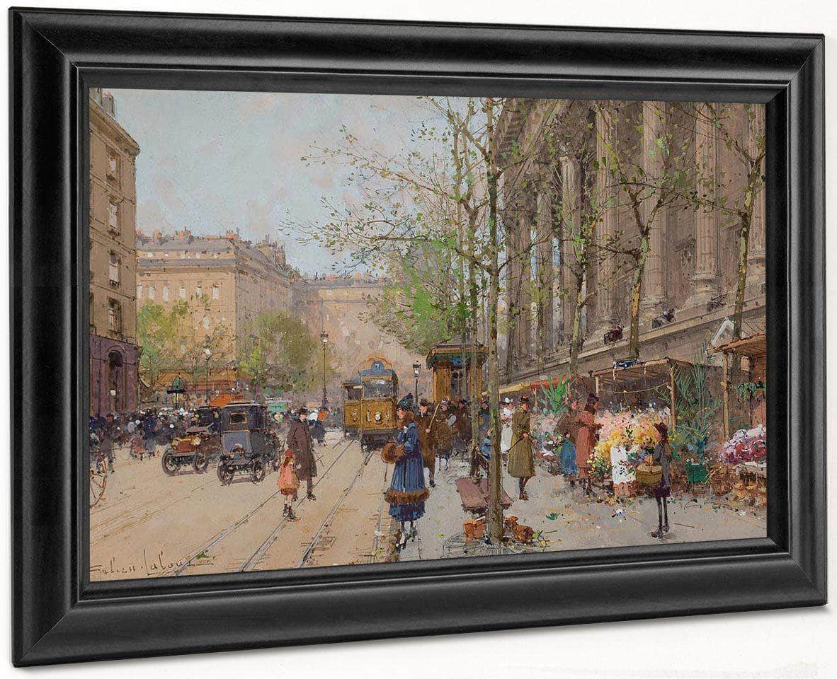 Marche Aux Fleurs Place De La Madeleine By Eugene Galien Laloue - Image 8